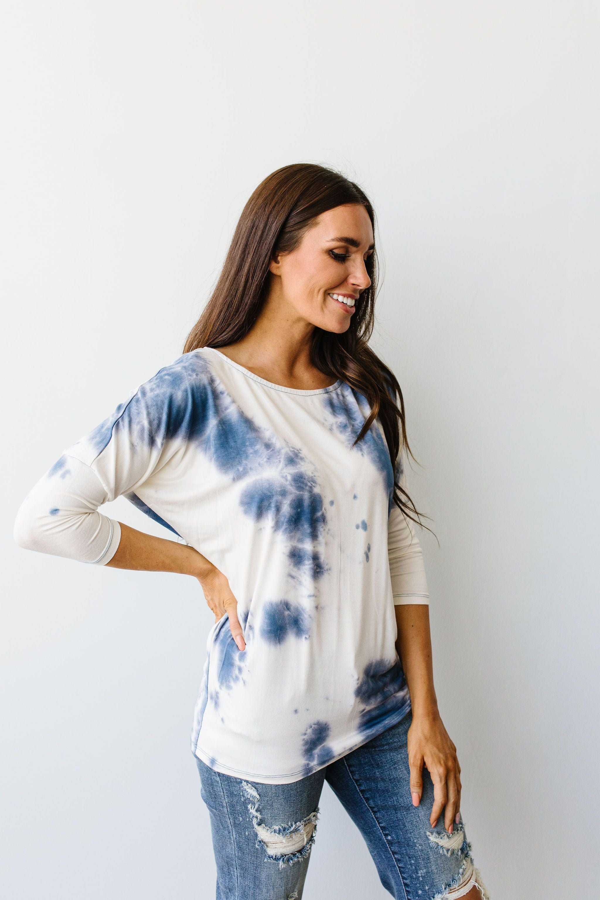 Blueberries & Cream Tie Dye Top
