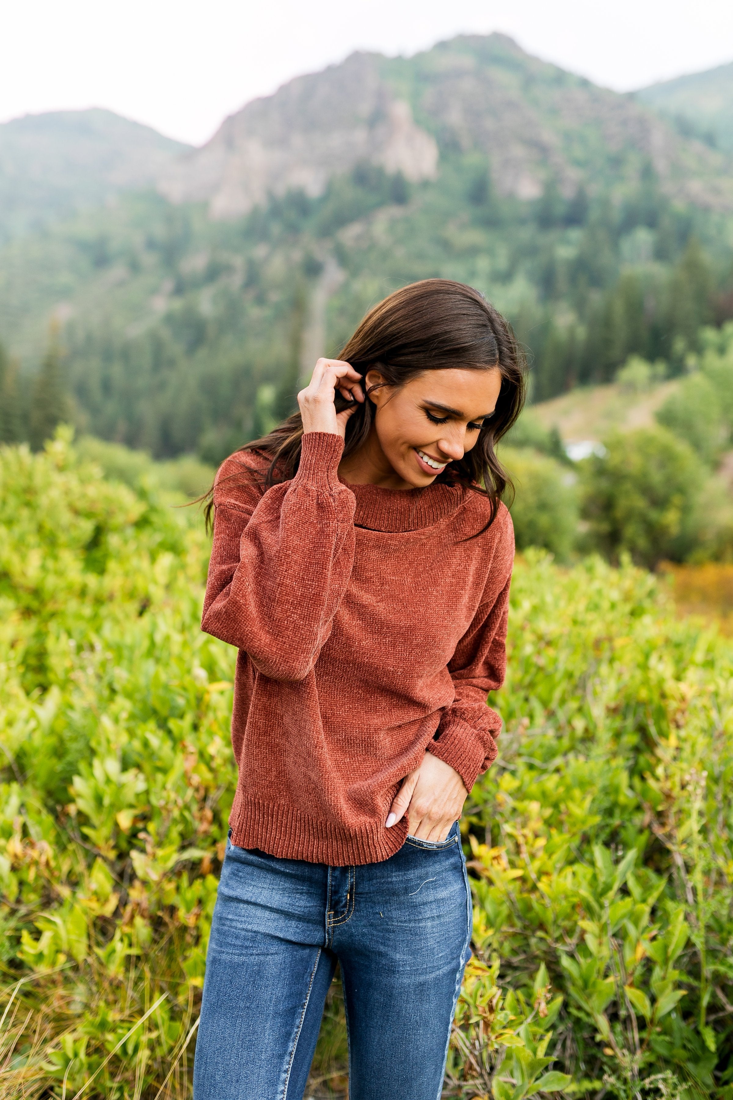Bonfire Nights Sweater In Rust - ALL SALES FINAL