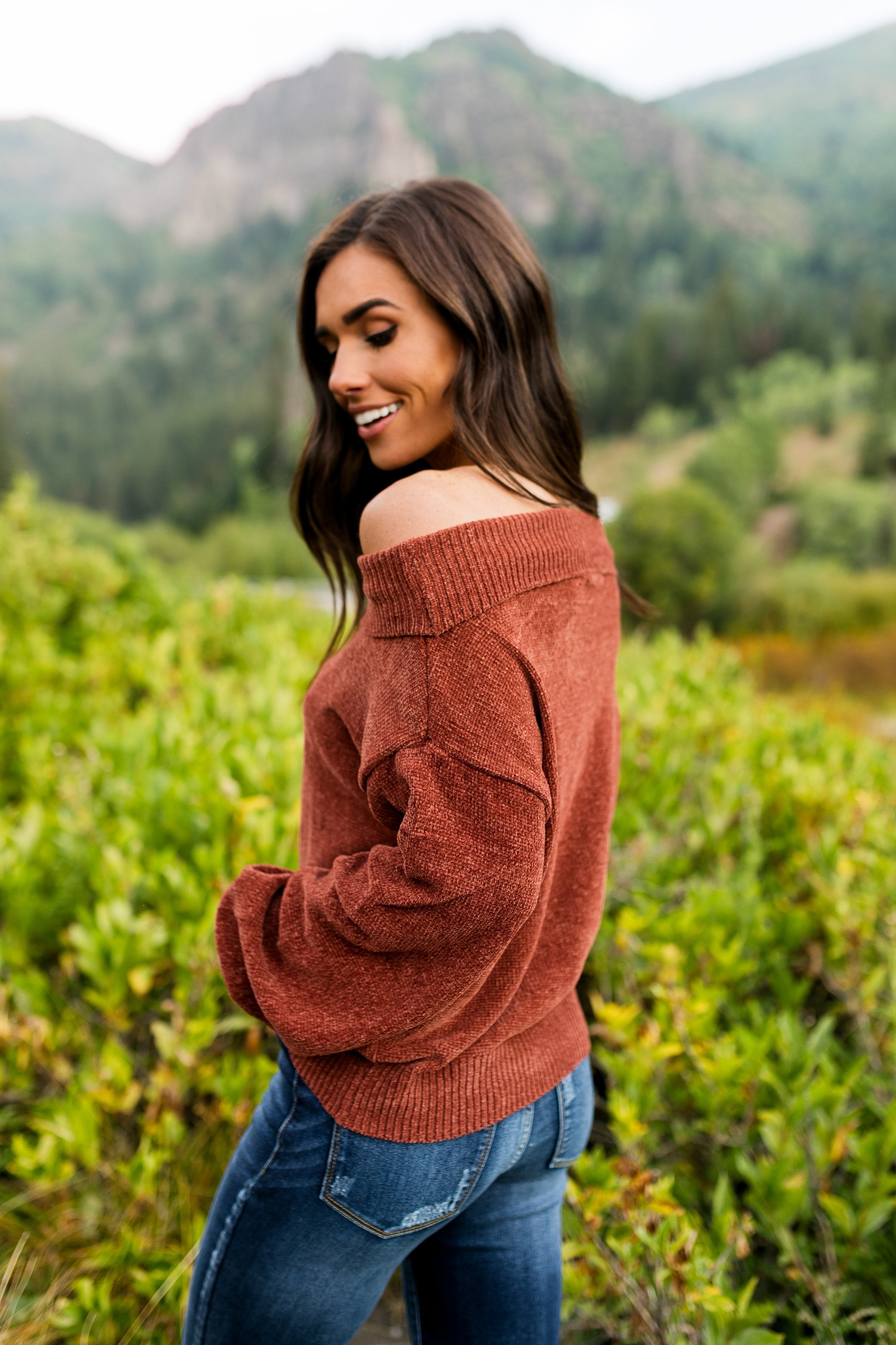 Bonfire Nights Sweater In Rust - ALL SALES FINAL