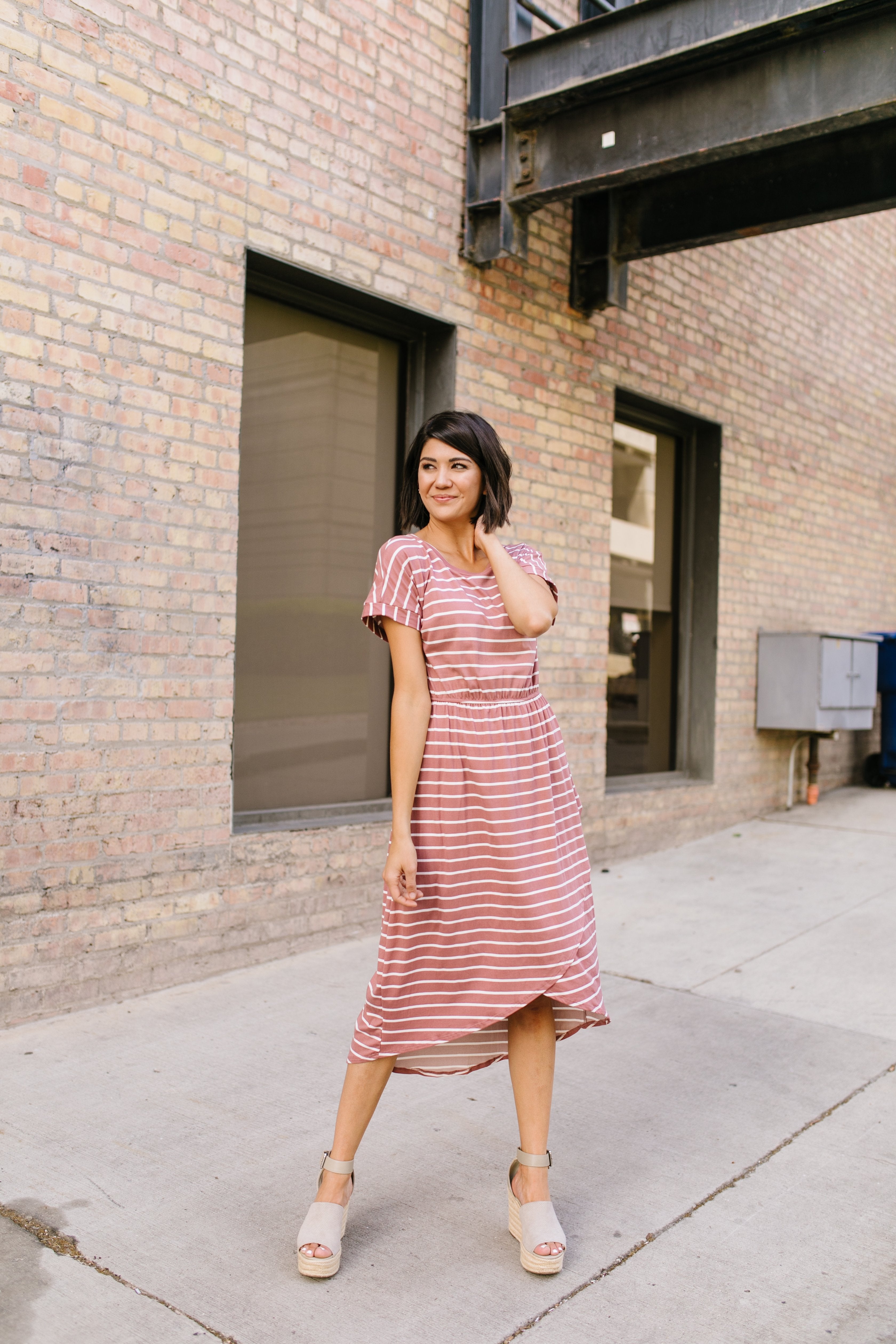 Born To Fashion Dress Mauve + Ivory