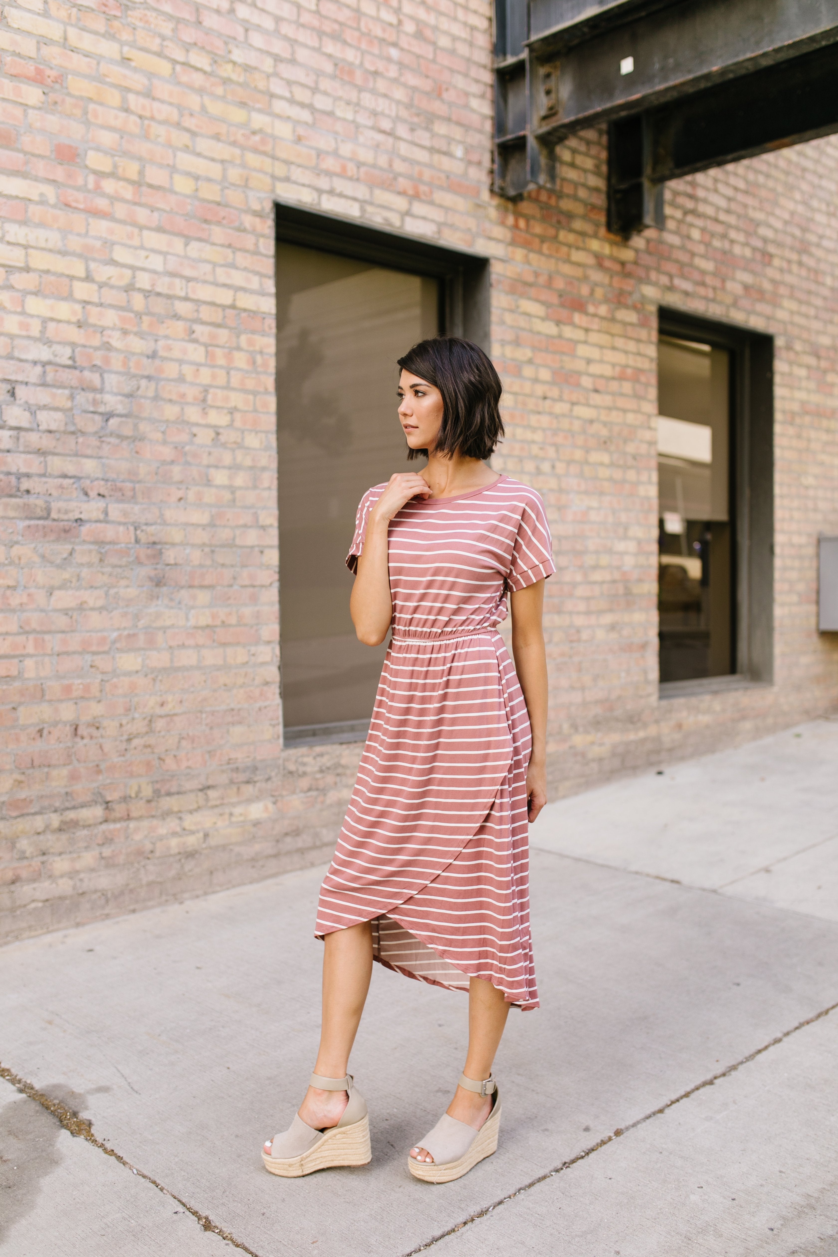 Born To Fashion Dress Mauve + Ivory