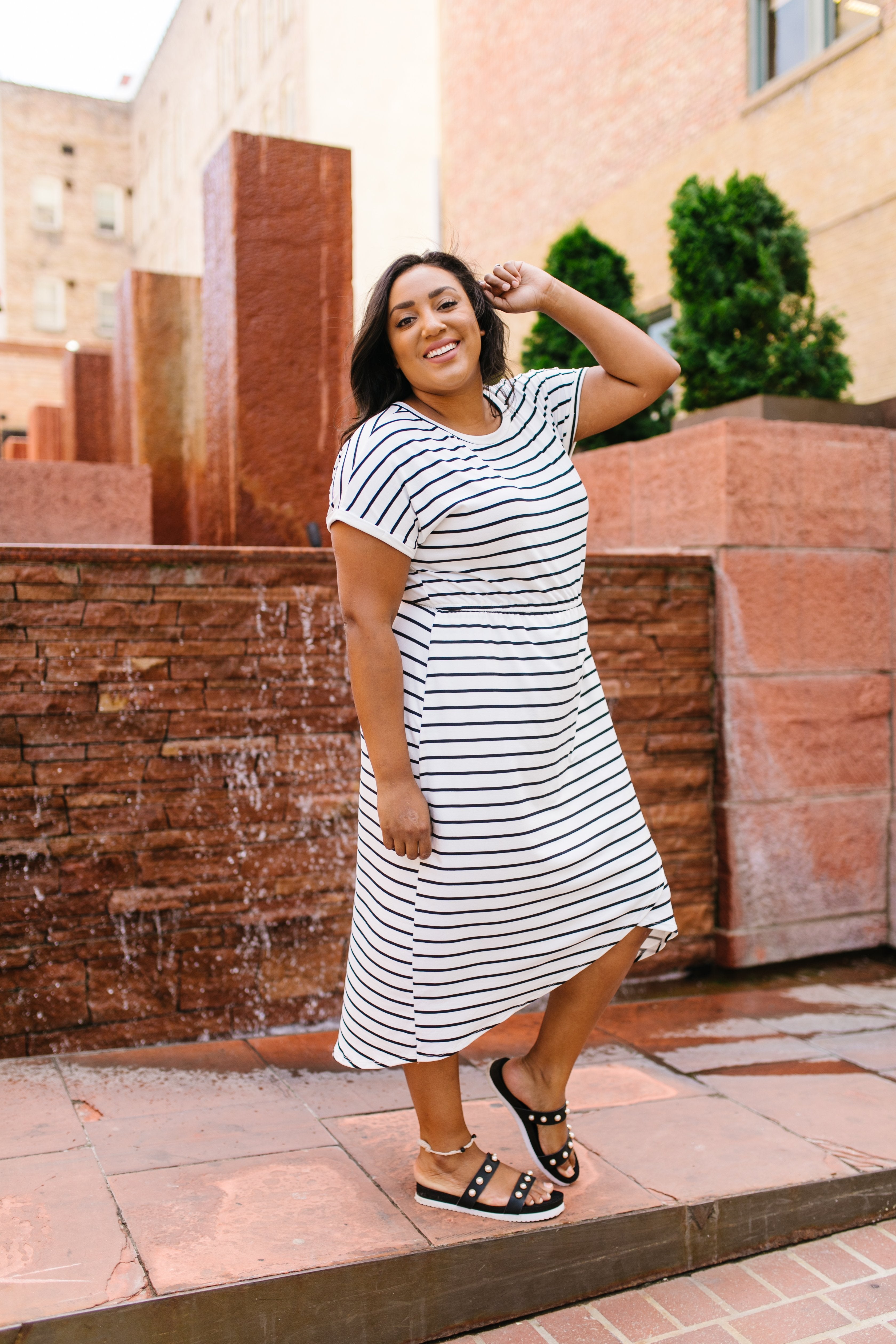 Born To Fashion Dress Ivory + Black