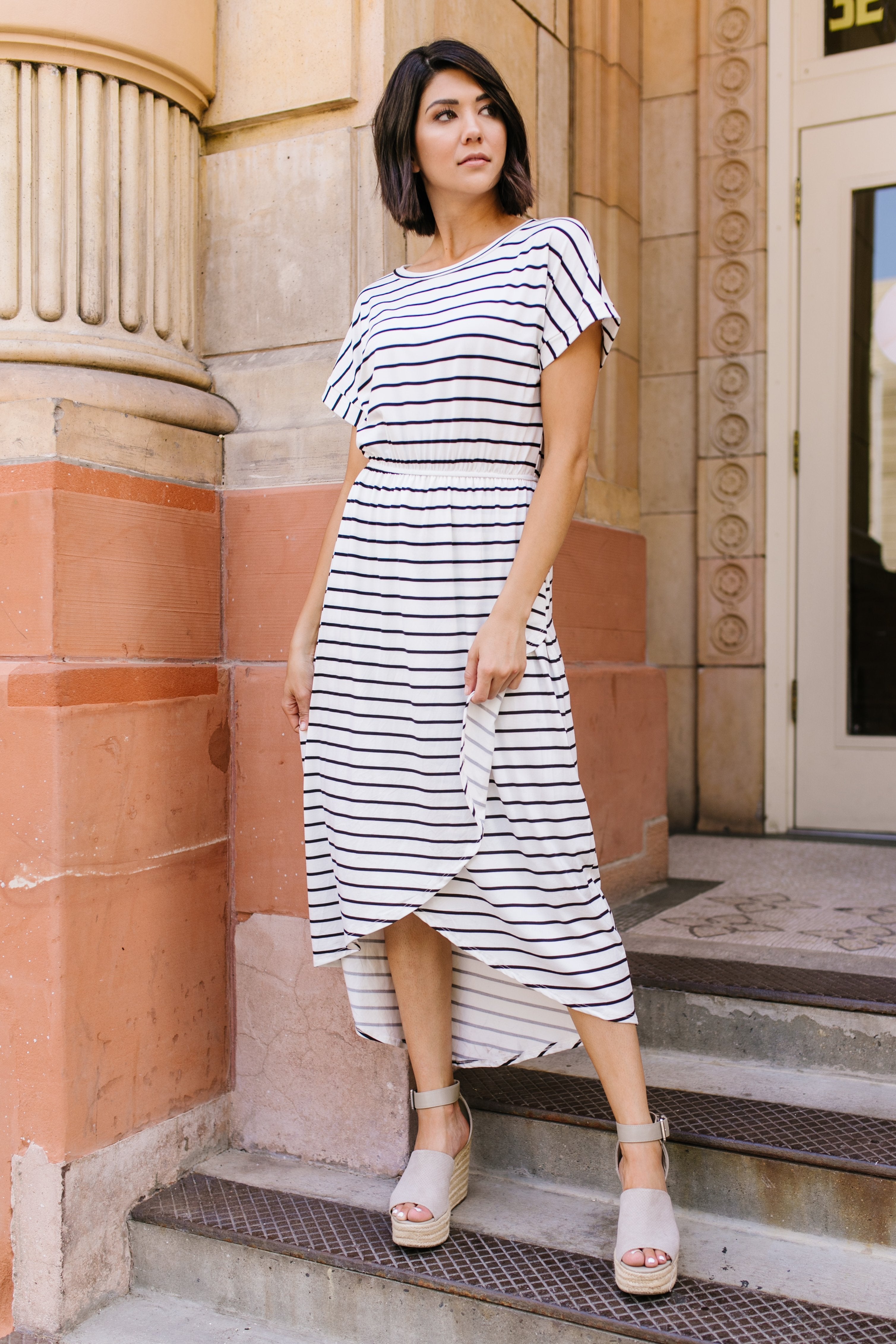 Born To Fashion Dress Ivory + Black