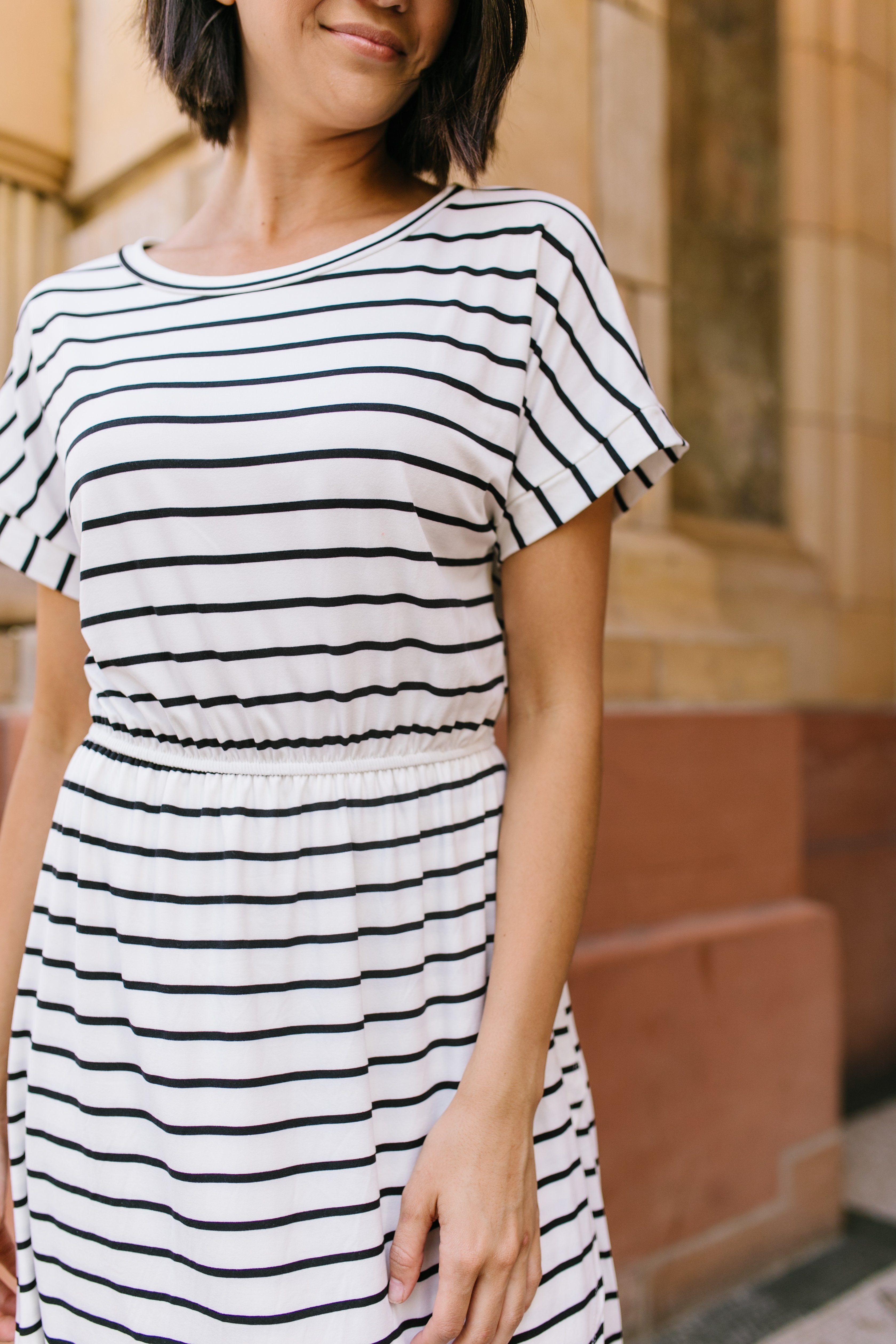 Born To Fashion Dress Ivory + Black