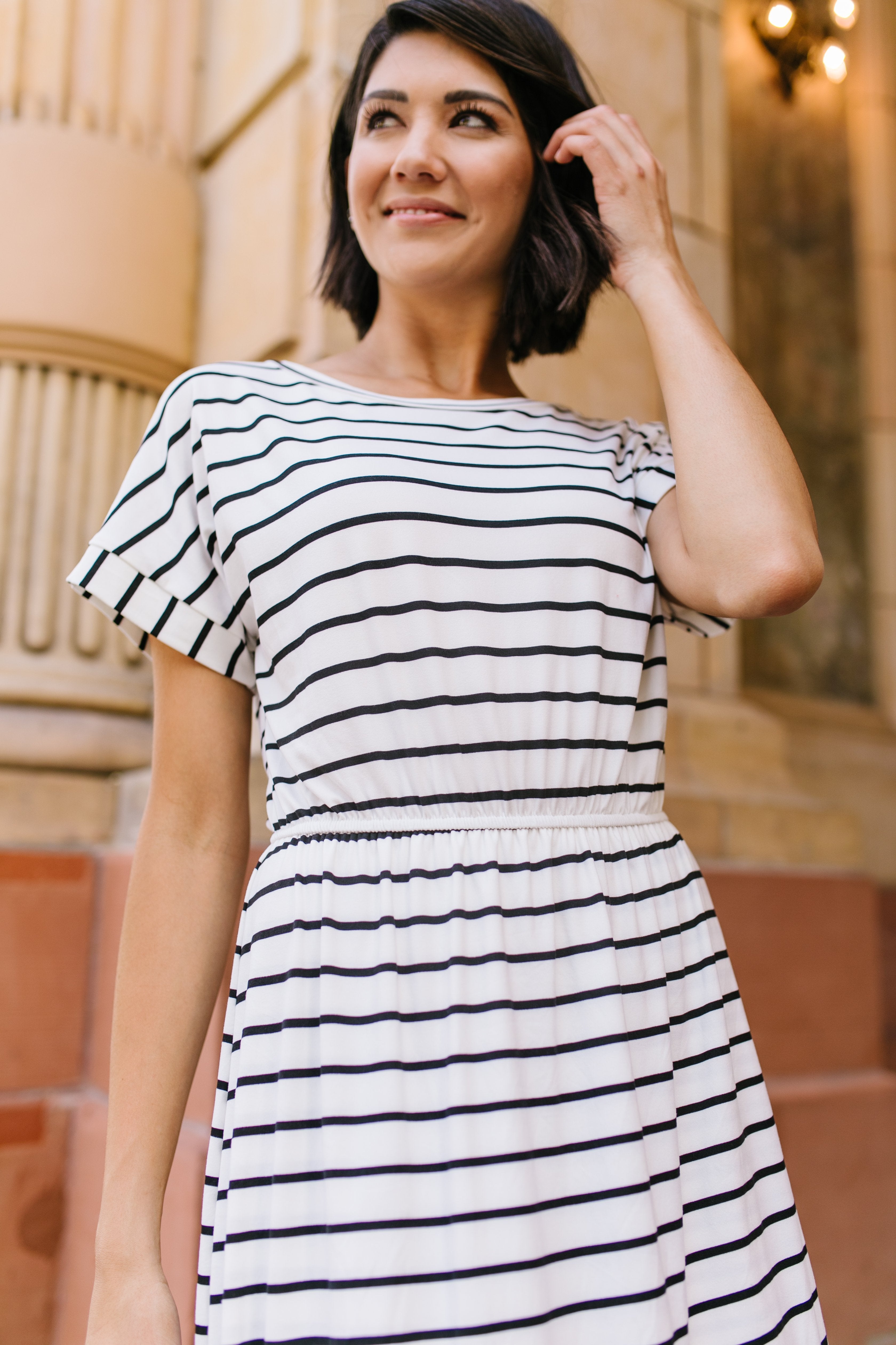 Born To Fashion Dress Ivory + Black