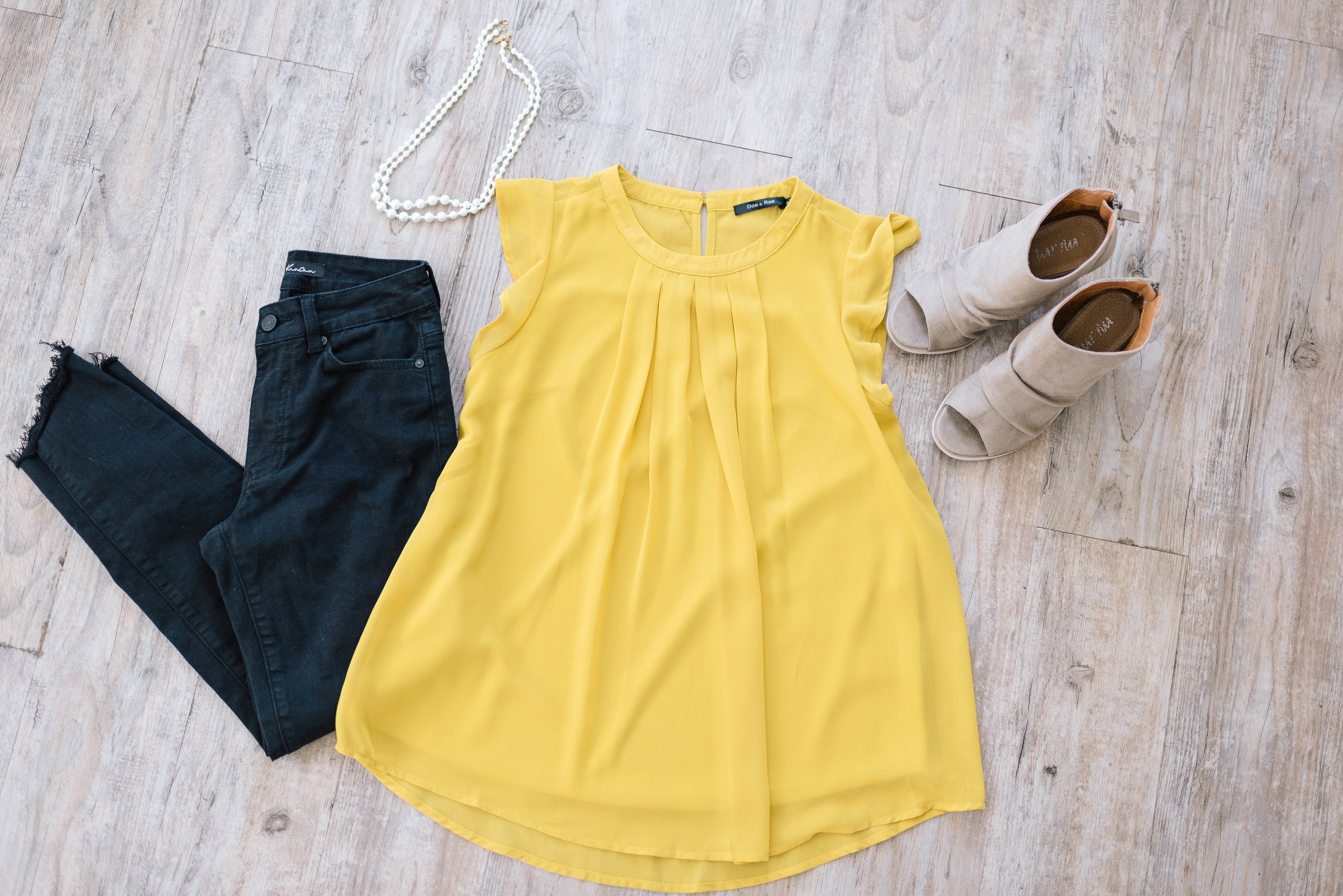 Bowery Blouse In Mustard