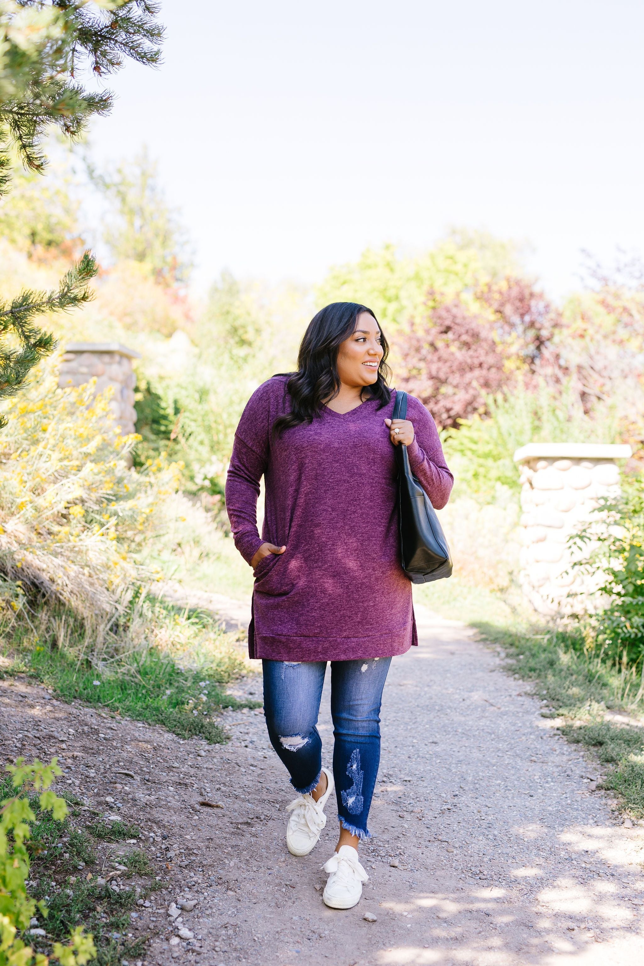 Brushed Melange V-Neck Sweater