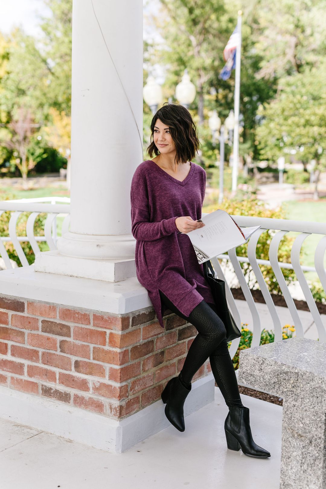 Brushed Melange V-Neck Sweater