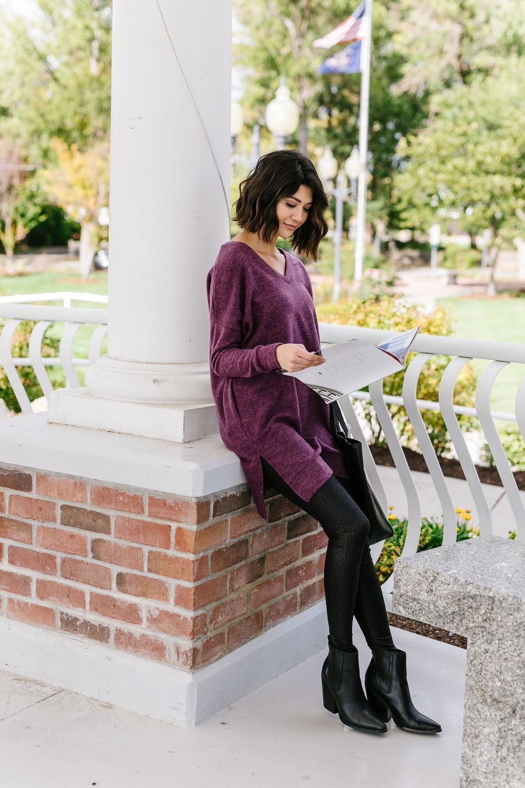 Brushed Melange V-Neck Sweater