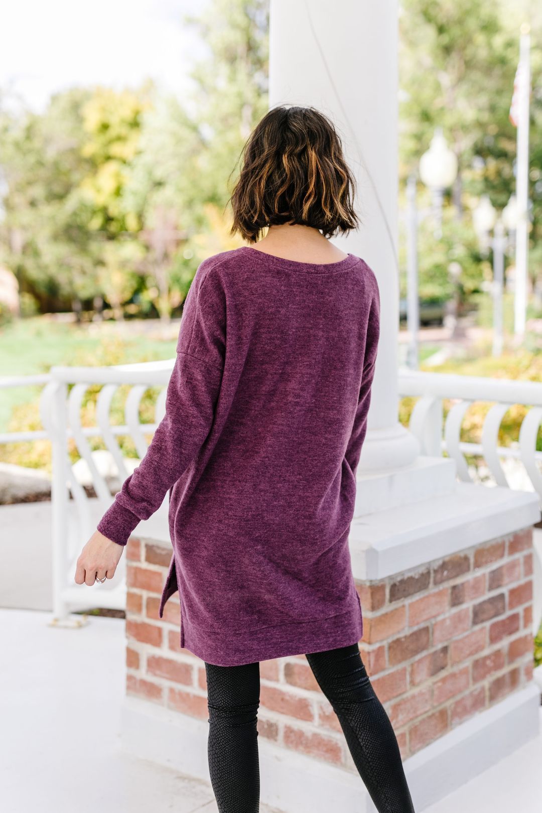 Brushed Melange V-Neck Sweater