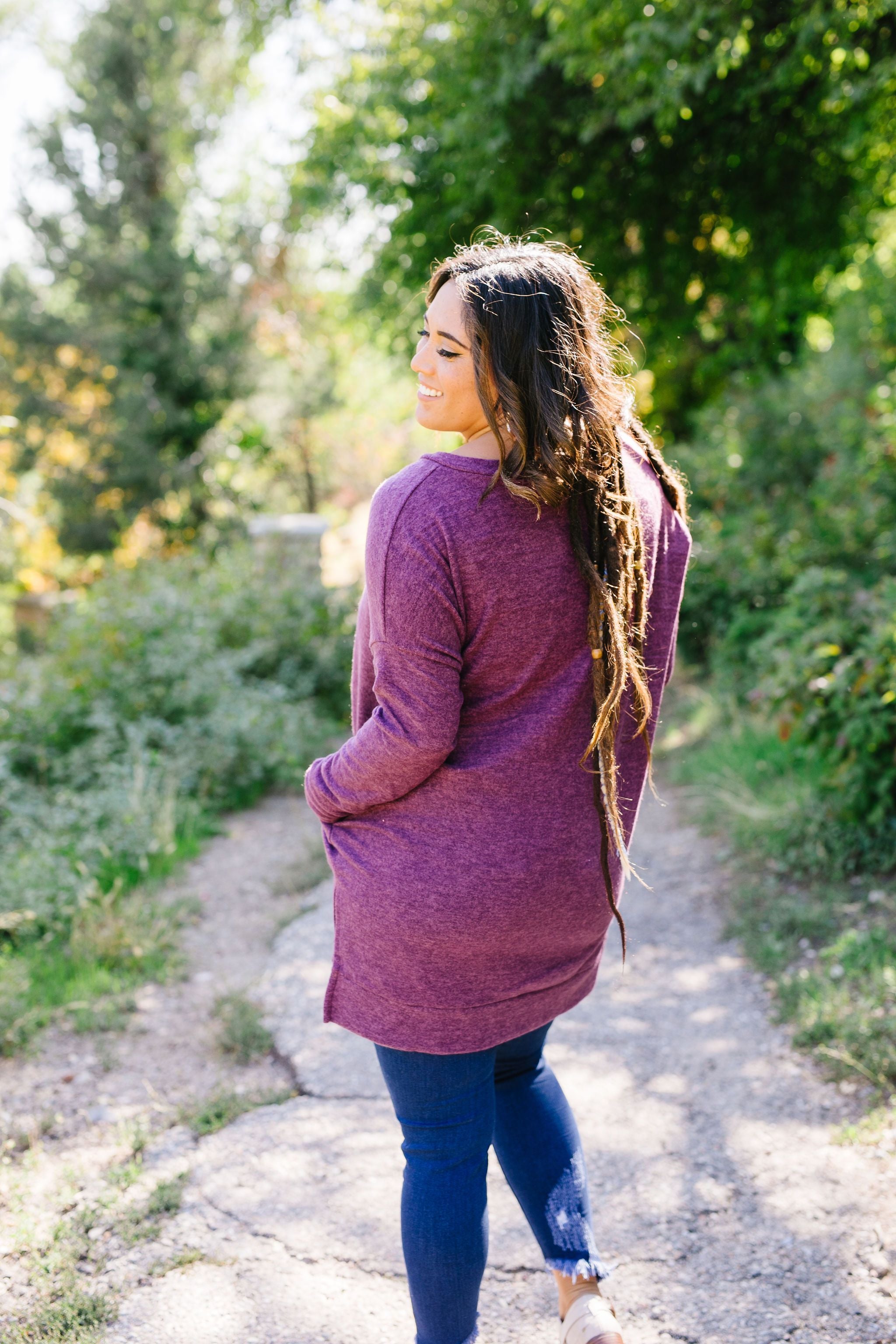 Brushed Melange V-Neck Sweater