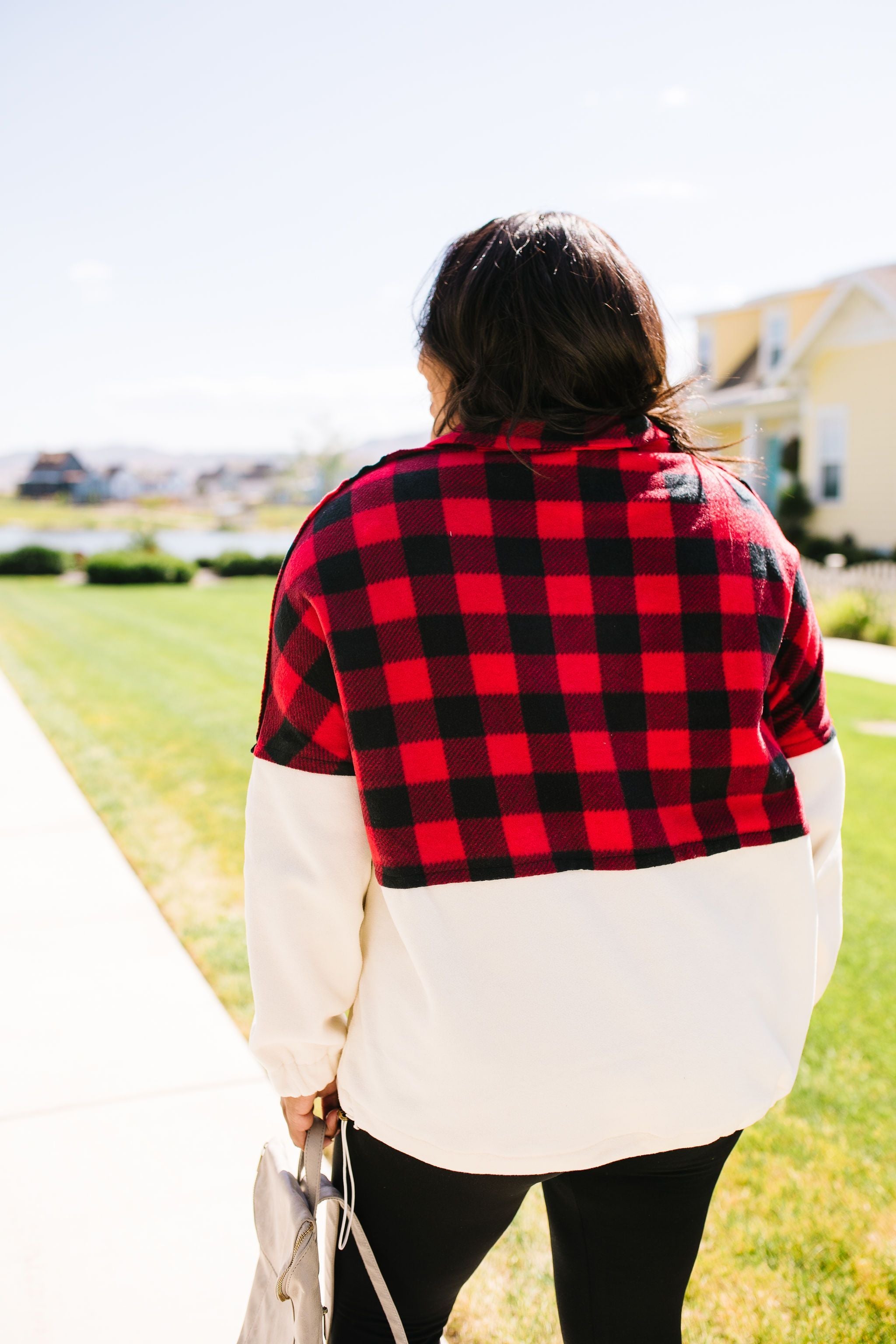 Buffalo Plaid Color Block Pullover