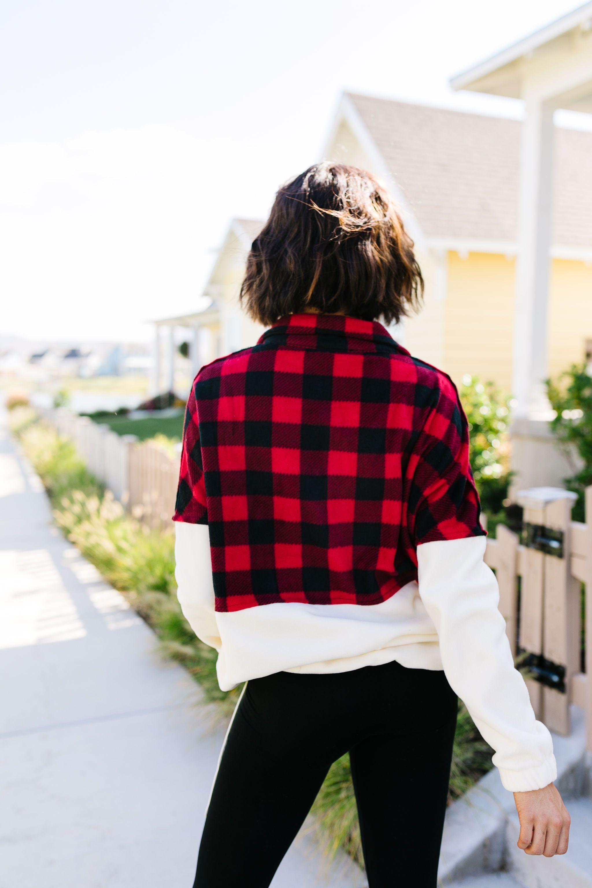 Buffalo Plaid Color Block Pullover