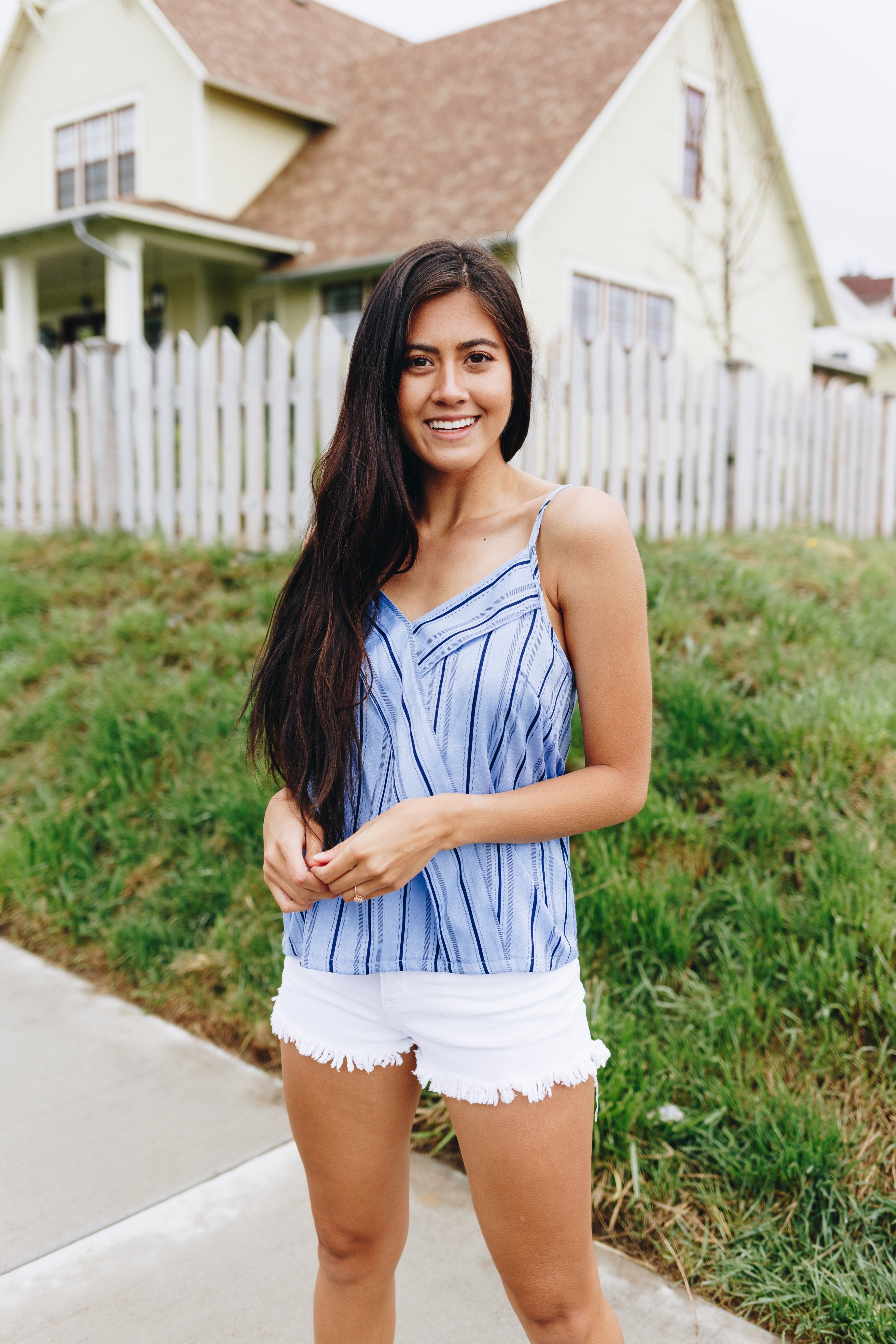 Business Or Pleasure Striped Tank in Blue