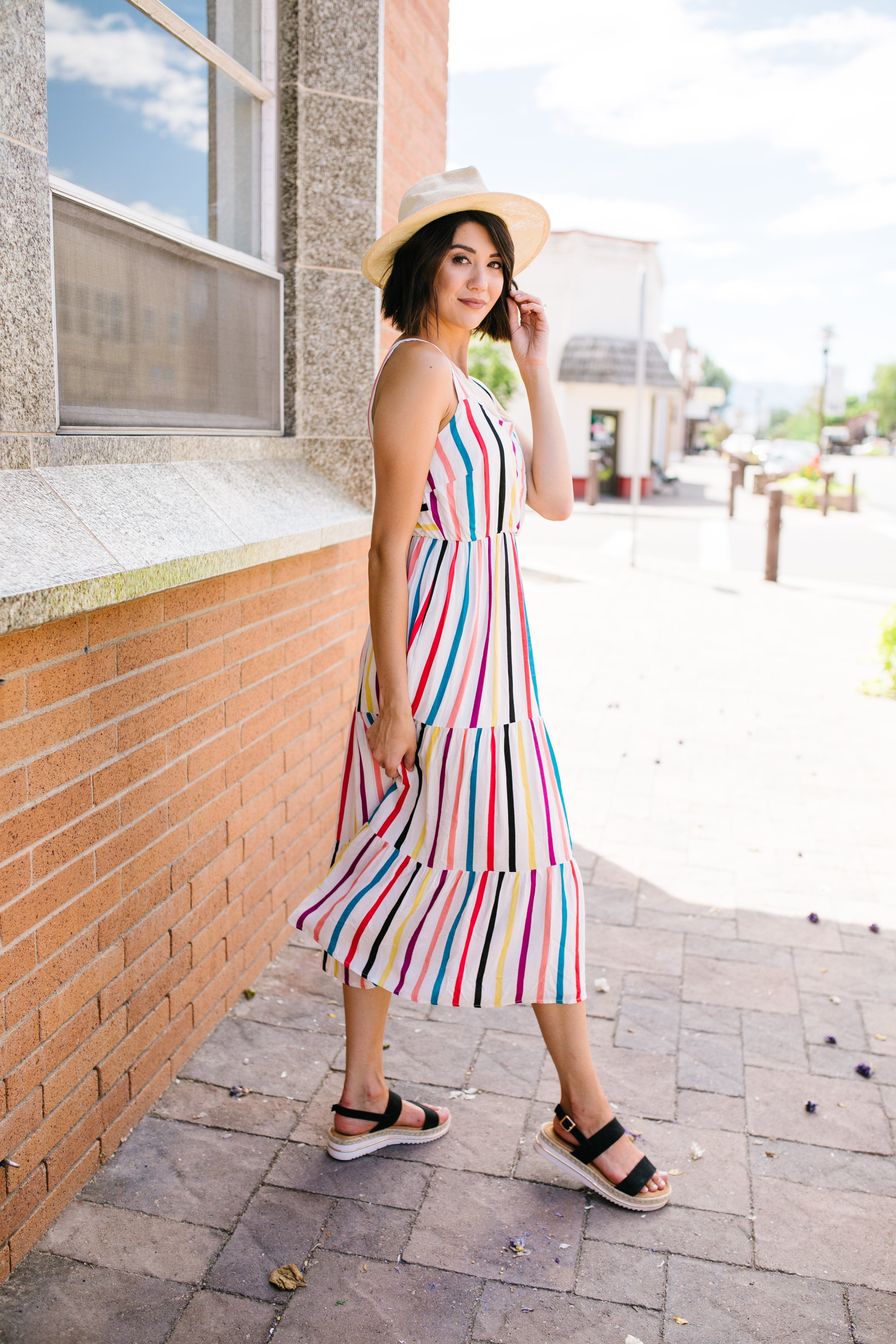 Carnivale Striped Midi Dress