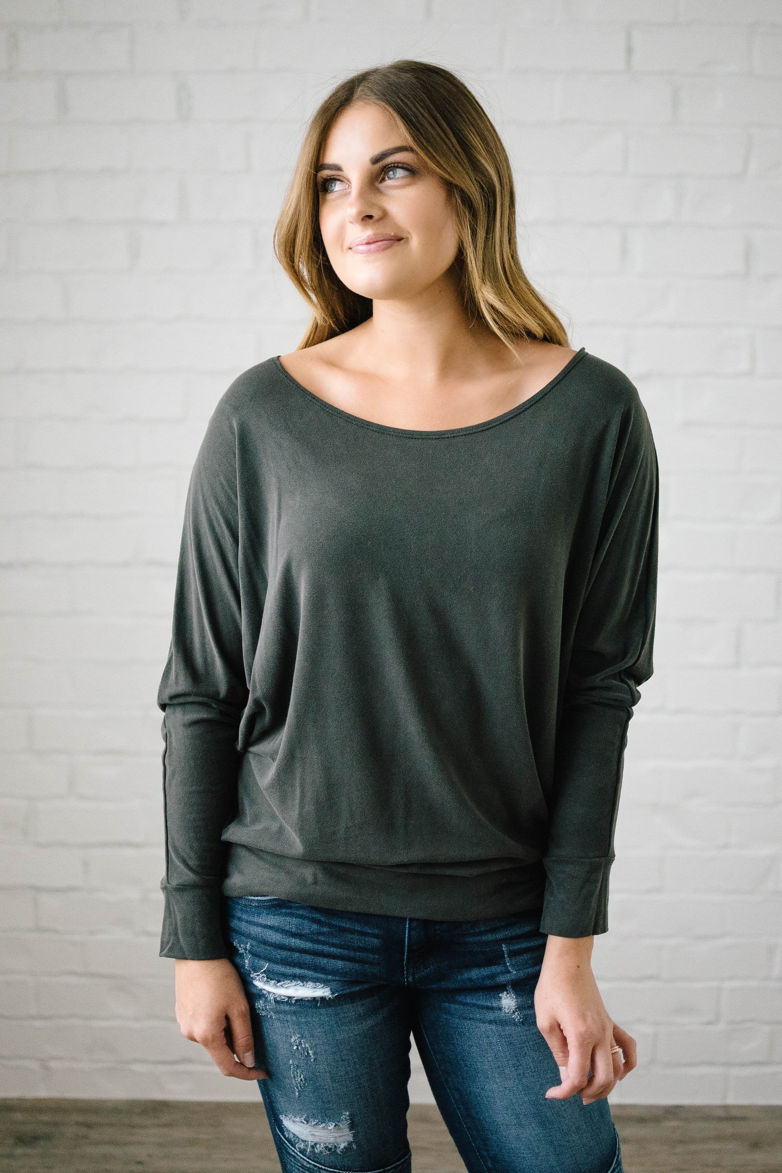 Casual Friday Top in Charcoal