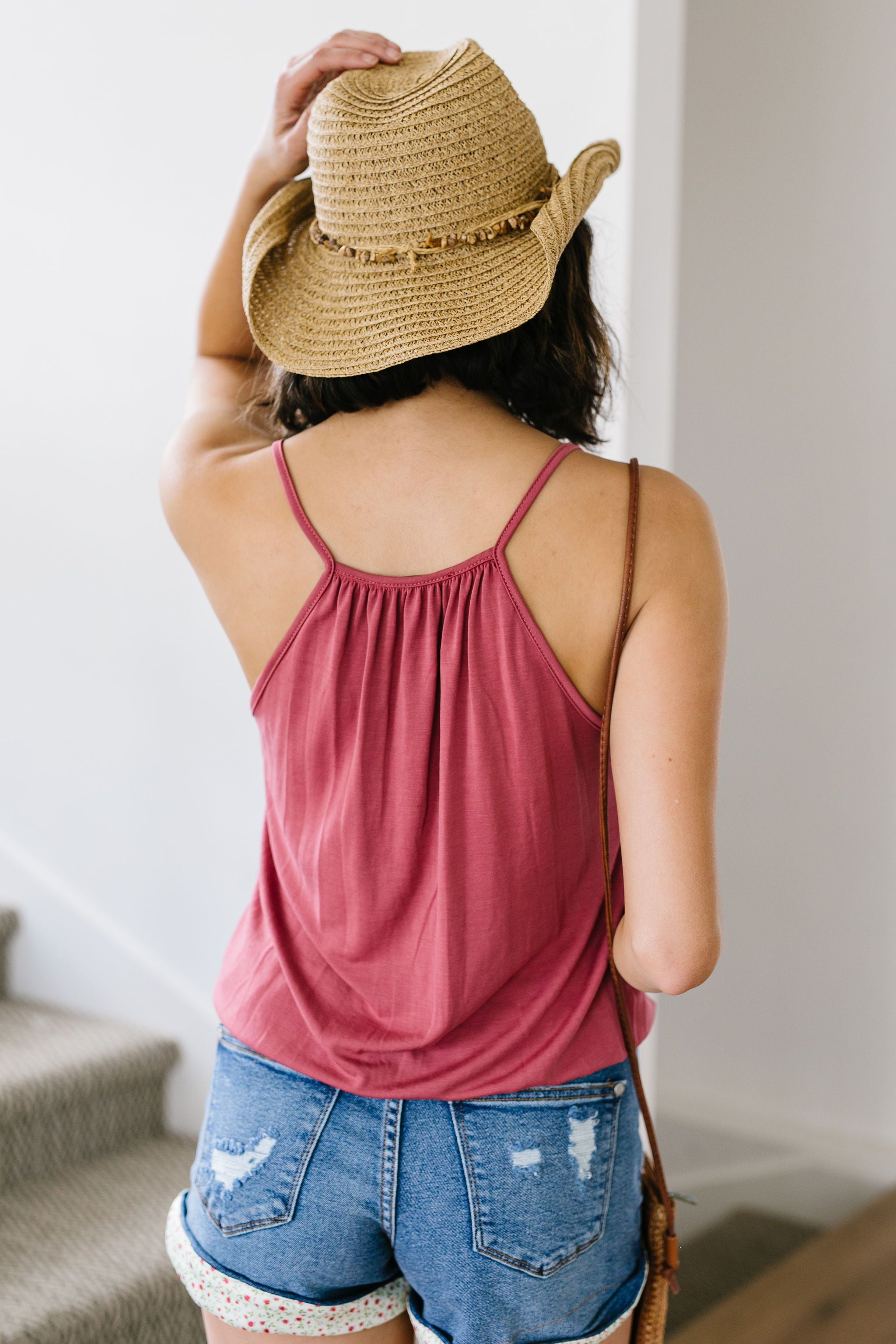 Charlize Surplice Tank In Persimmon