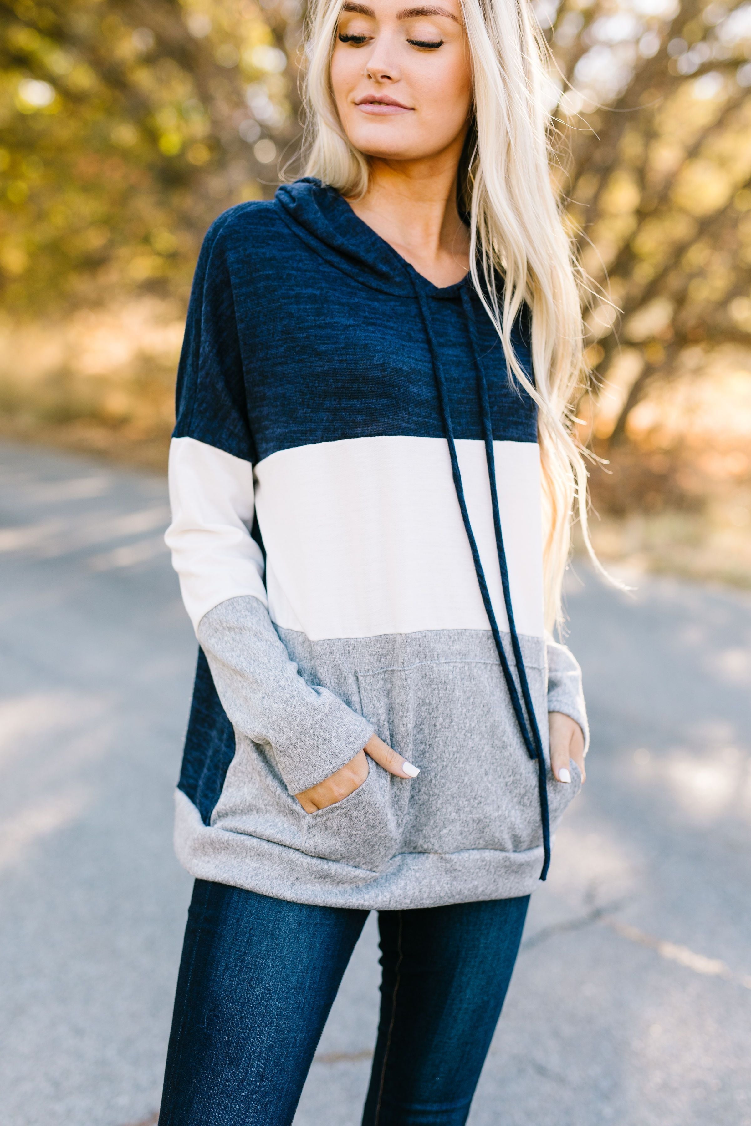 Chip Off The Old Color Block Hoodie - ALL SALES FINAL