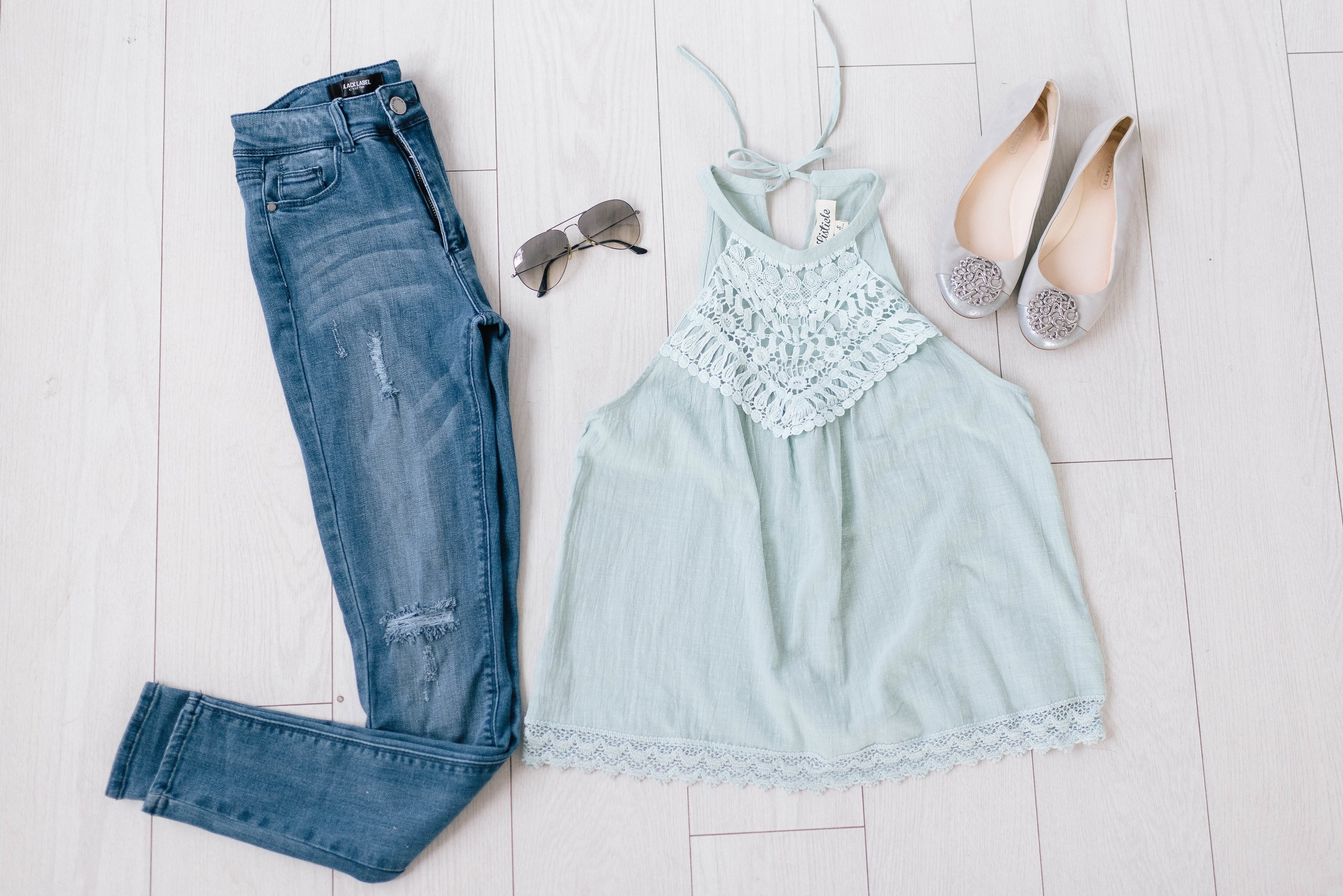 Chrissy Crochet Halter In Mint