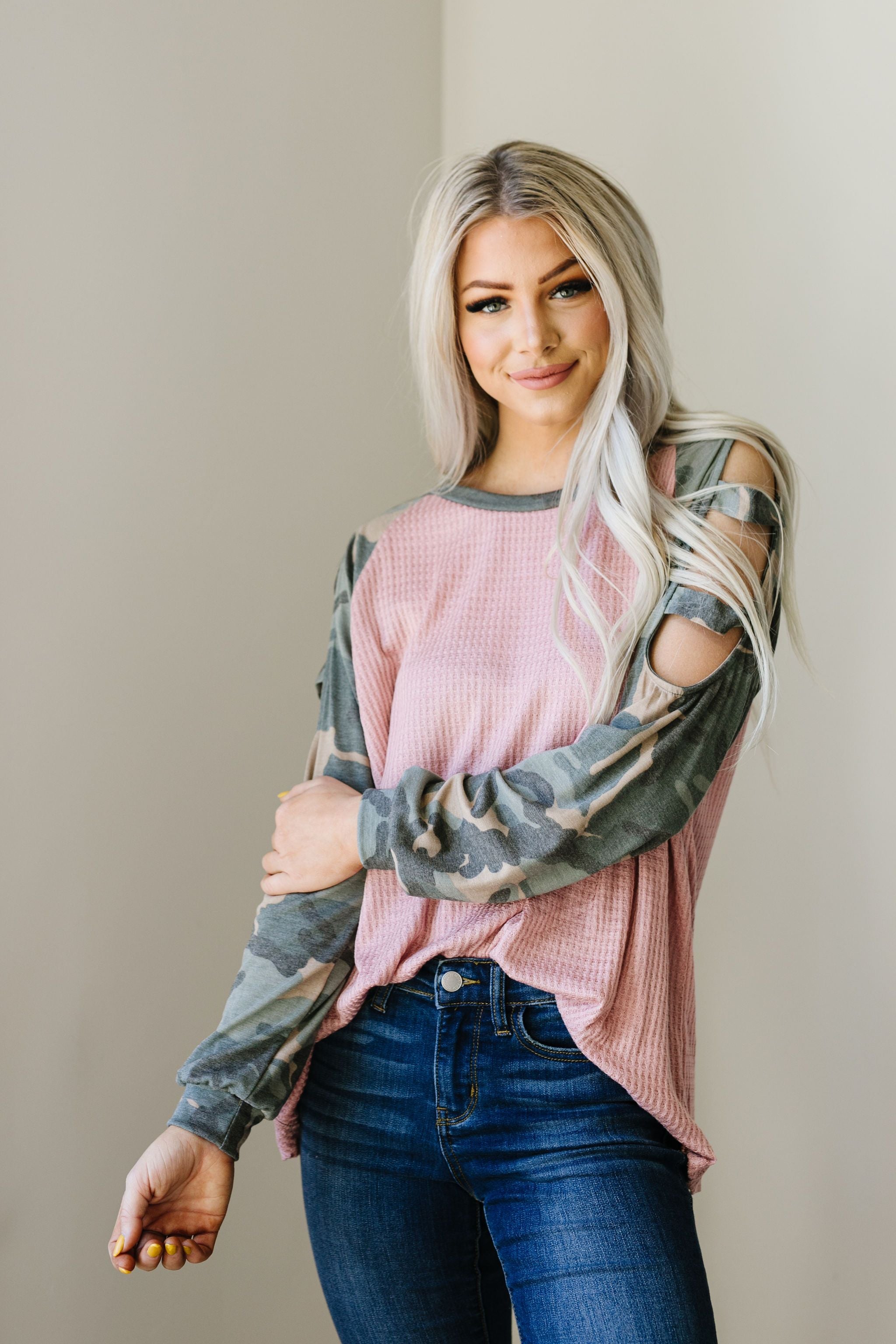 Climb The Ranks Ladder Sleeve Top