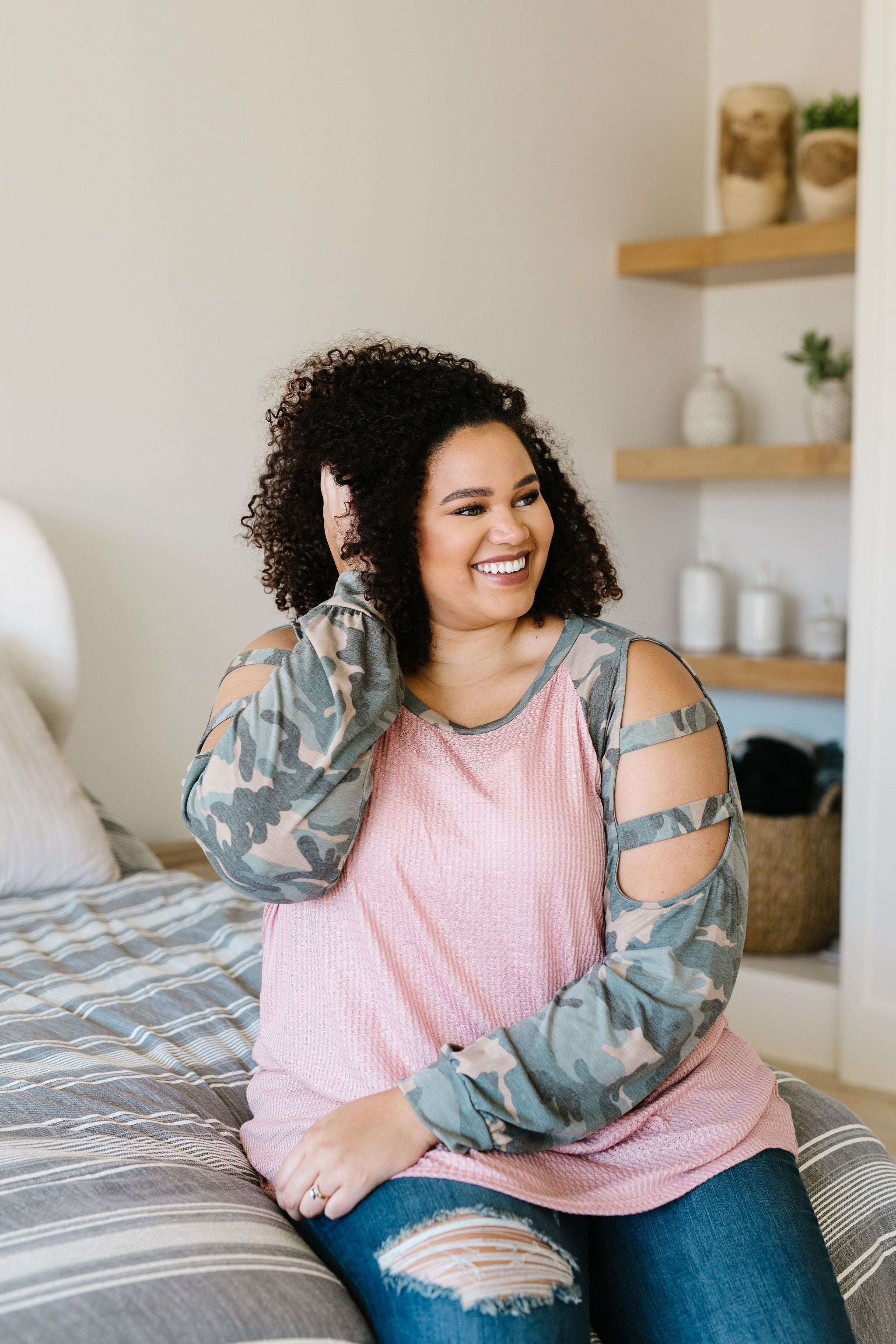 Climb The Ranks Ladder Sleeve Top