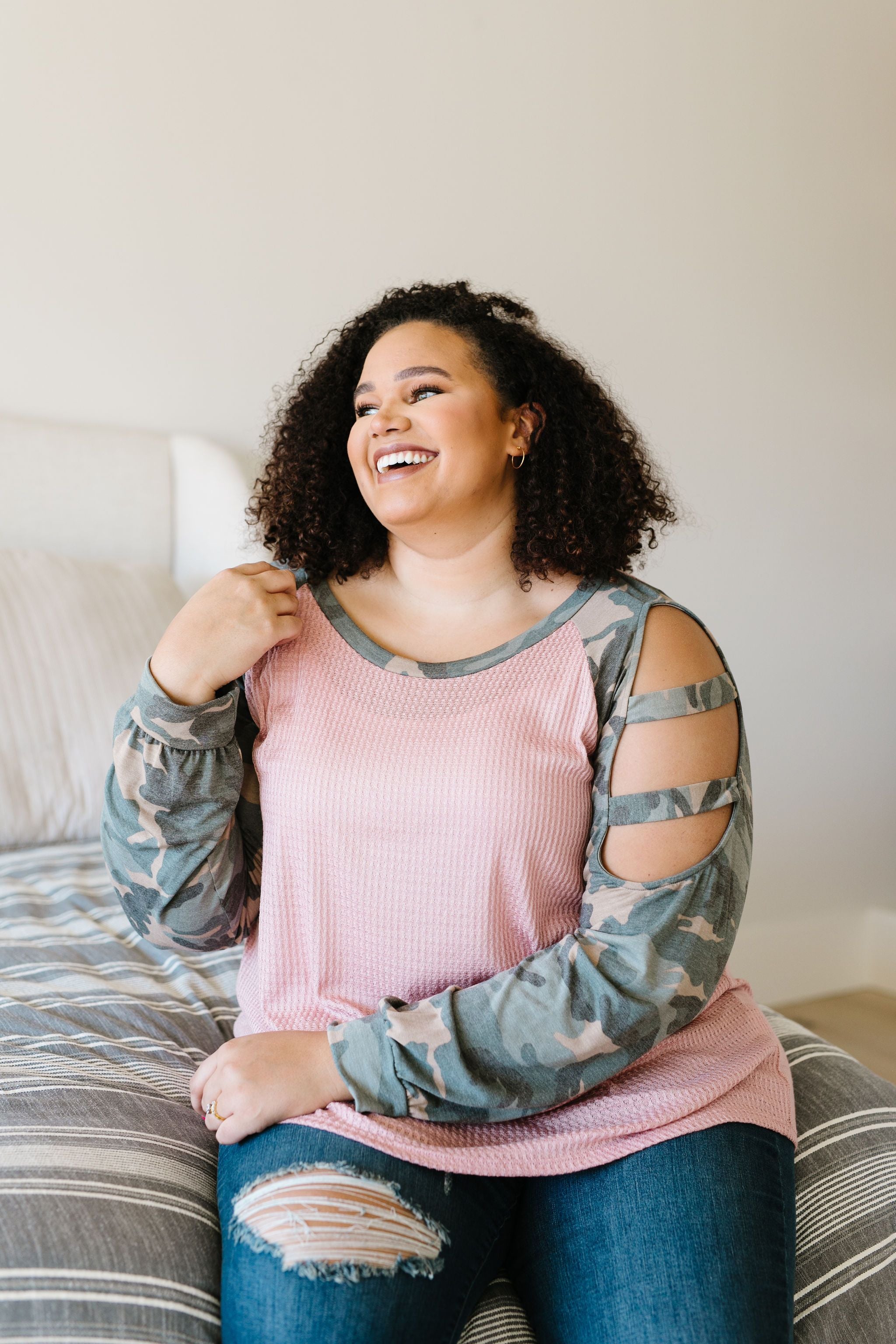 Climb The Ranks Ladder Sleeve Top