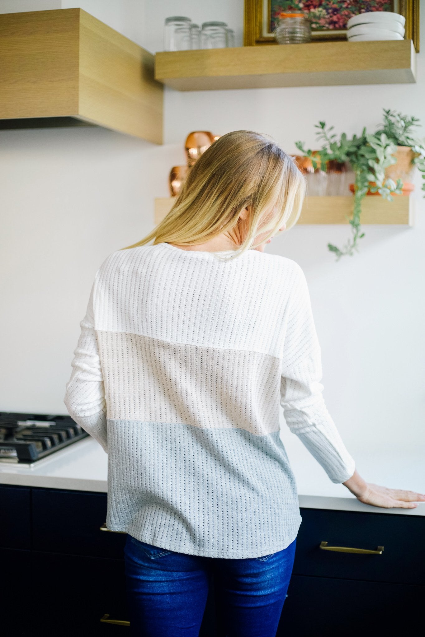 Color Block Pointelle Top