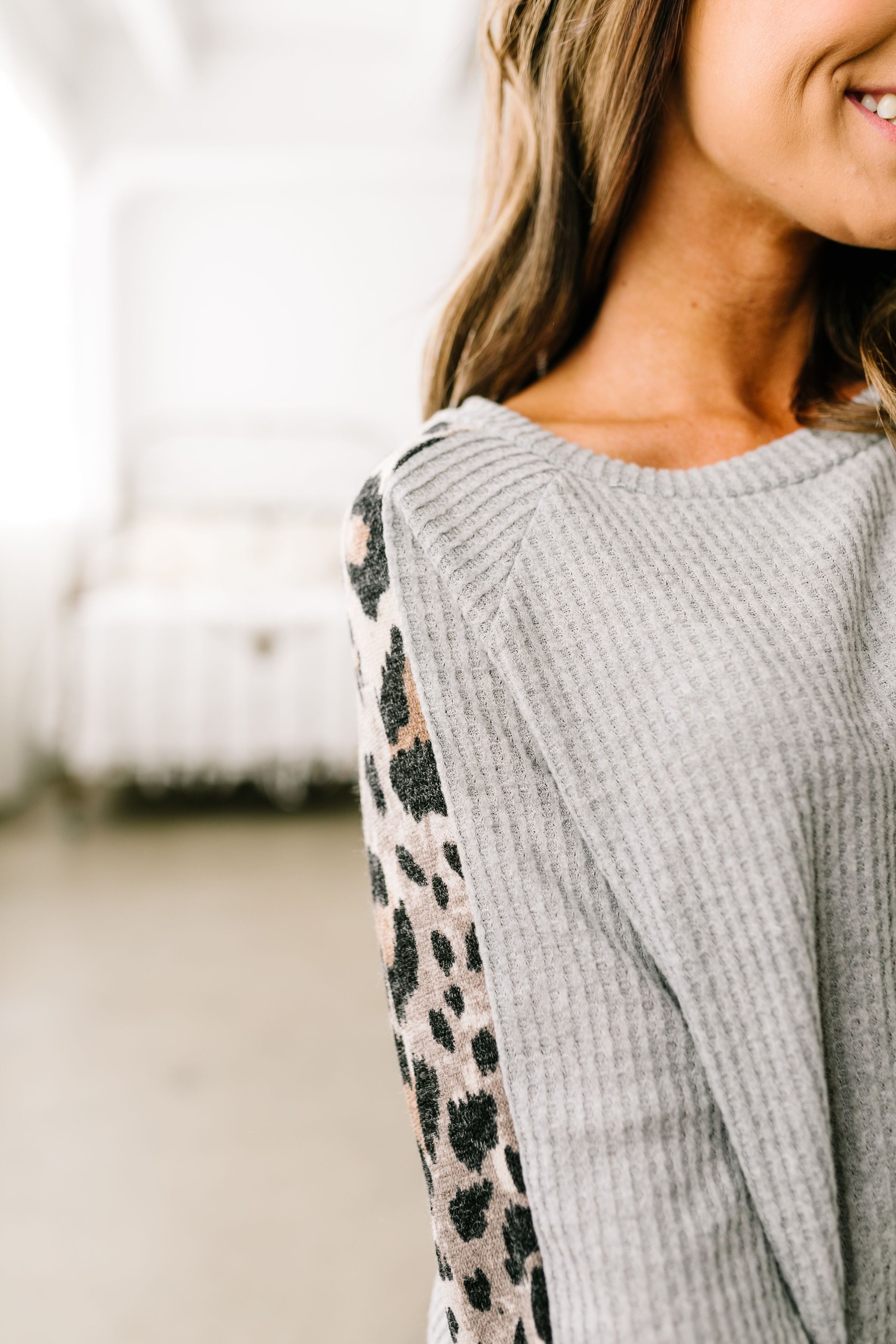 Cool Cat Leopard Sleeve Top - ALL SALES FINAL