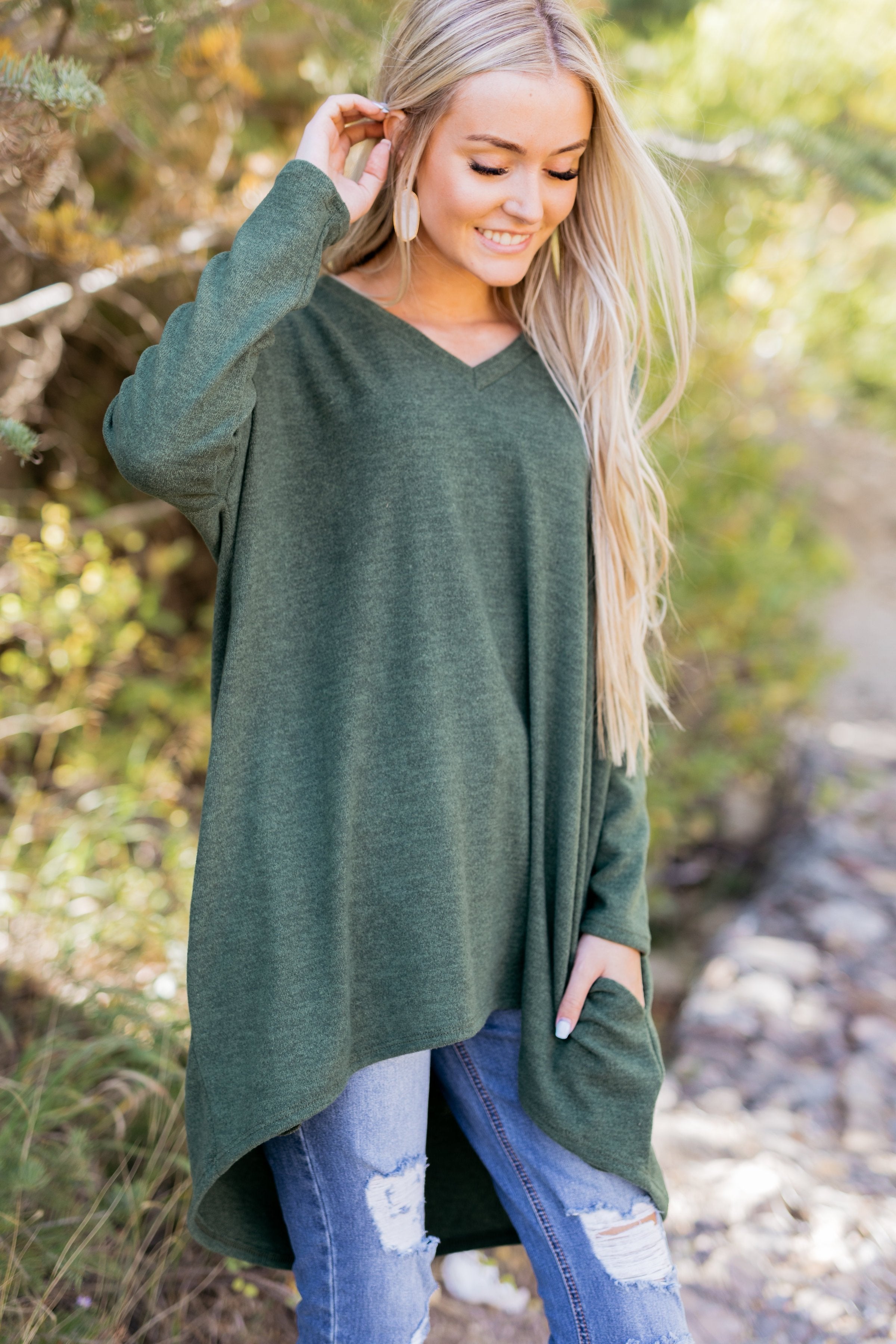 Creature Comforts Tunic In Forrest Green