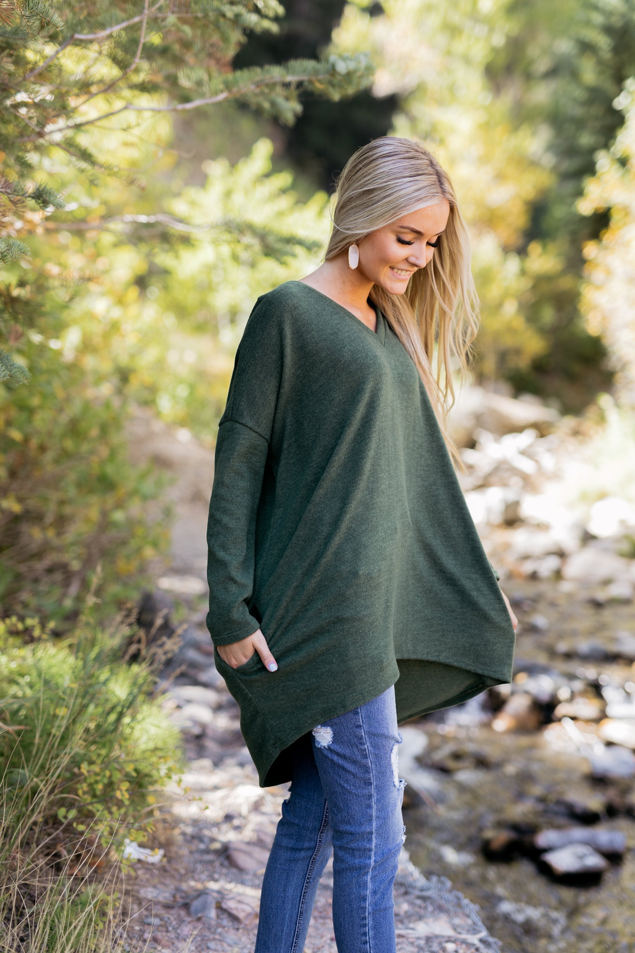 Creature Comforts Tunic In Forrest Green