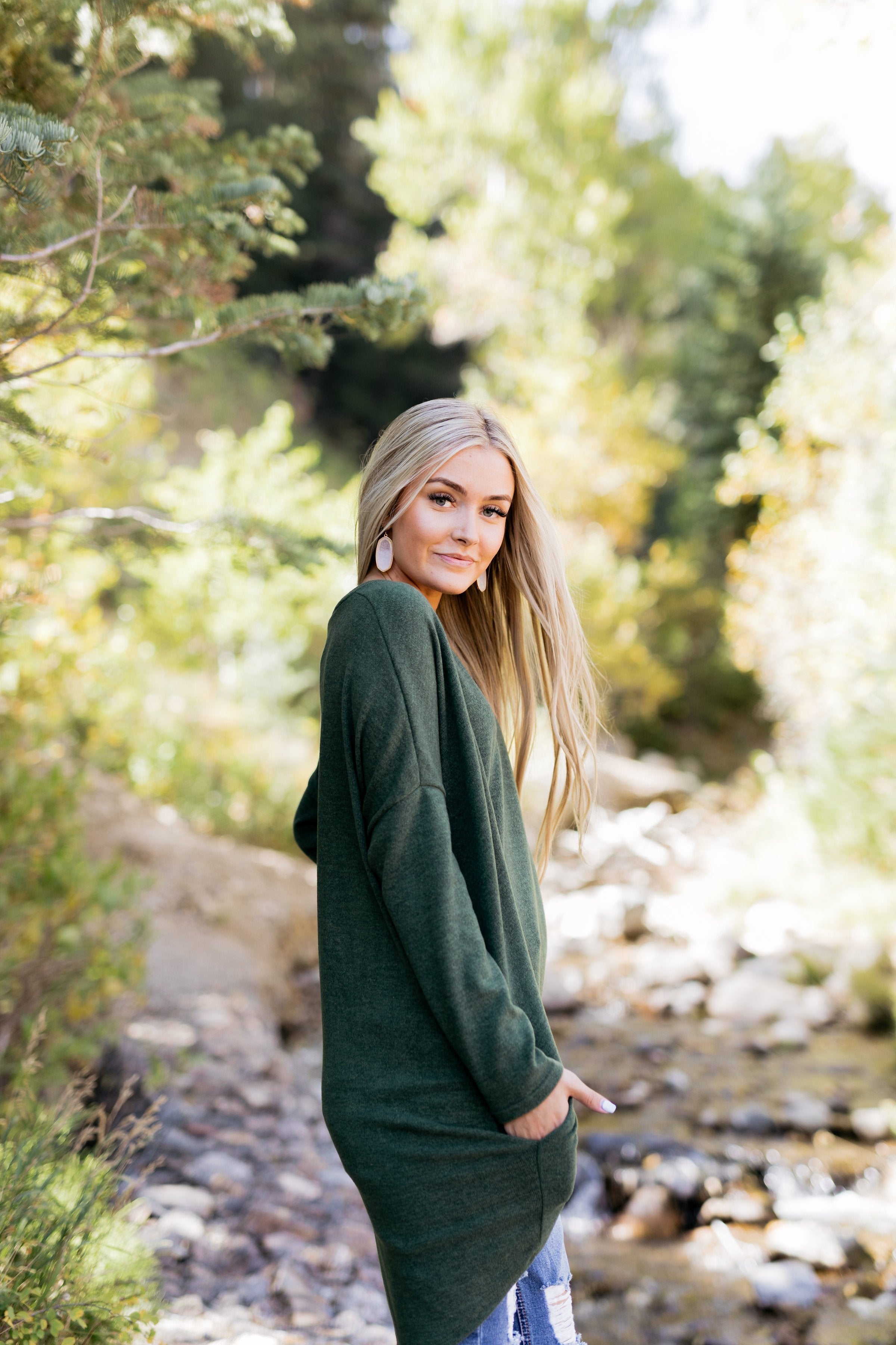 Creature Comforts Tunic In Forrest Green