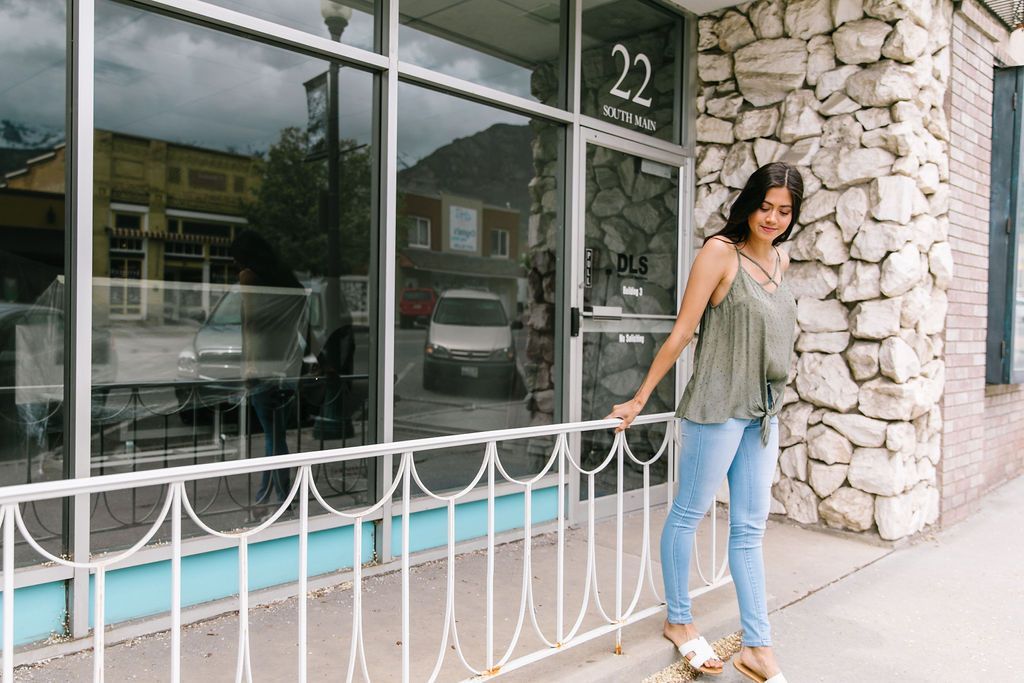 Crossing Lines Olive Tank