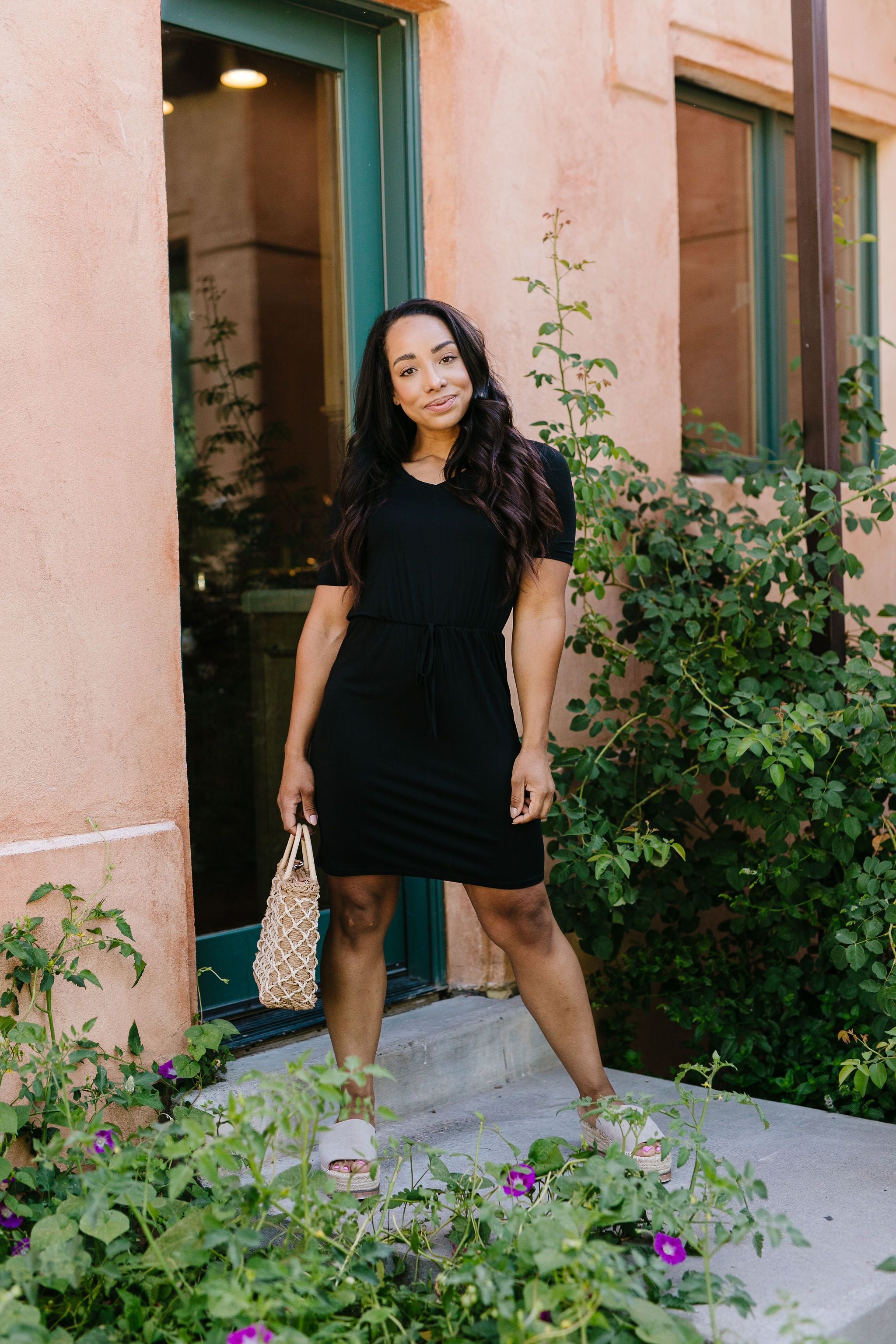 Cute Comfort Dress In Black
