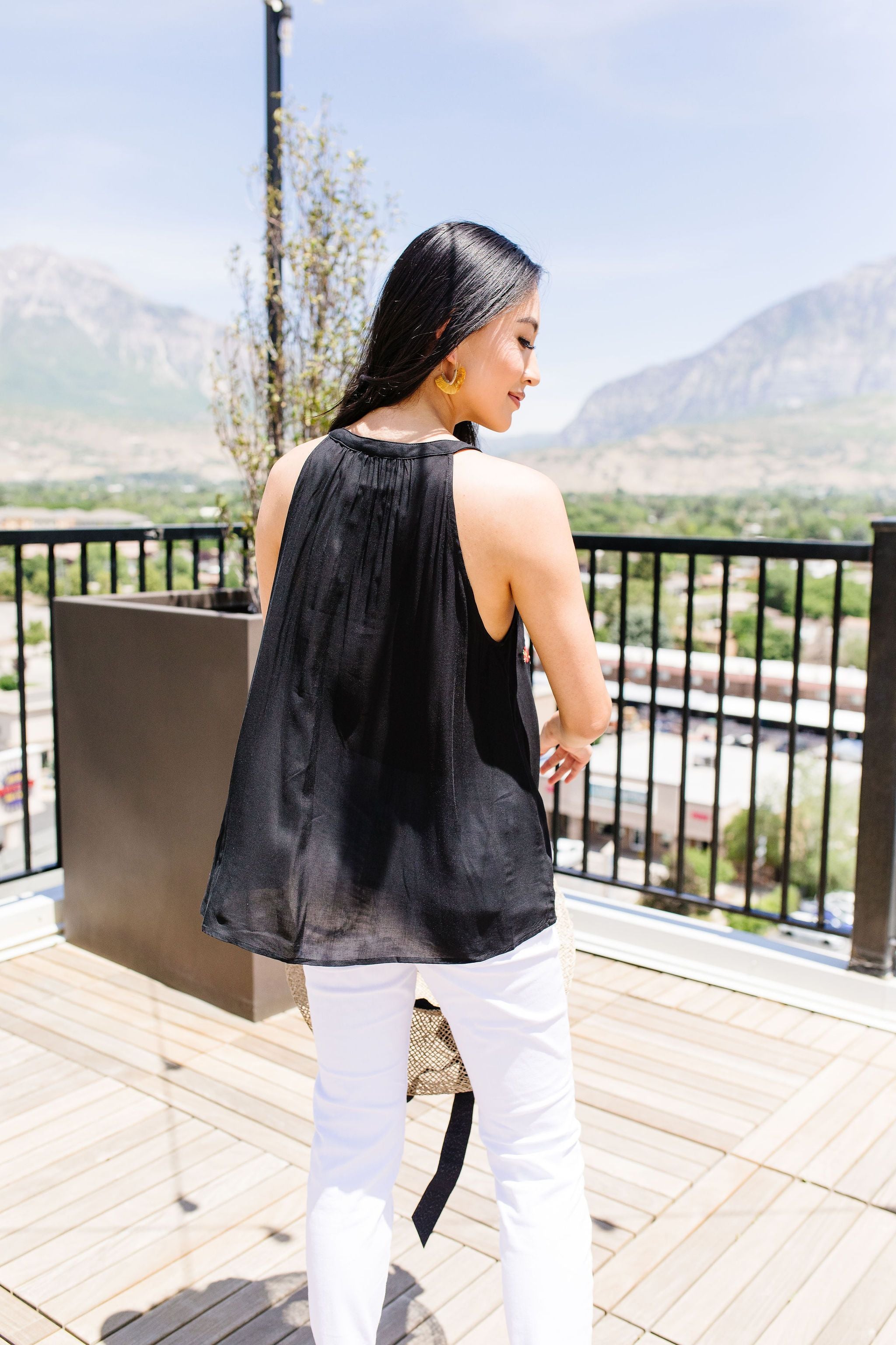 Daisies & Dahlias Embroidered Top