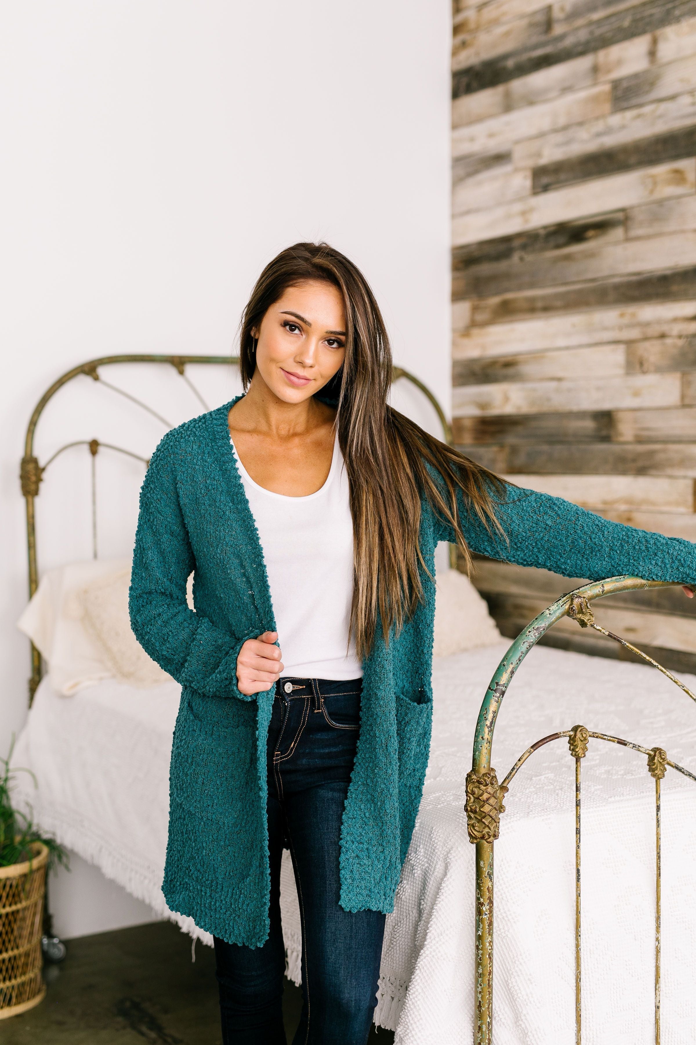 Dinner And A Movie Popcorn Cardigan - ALL SALES FINAL