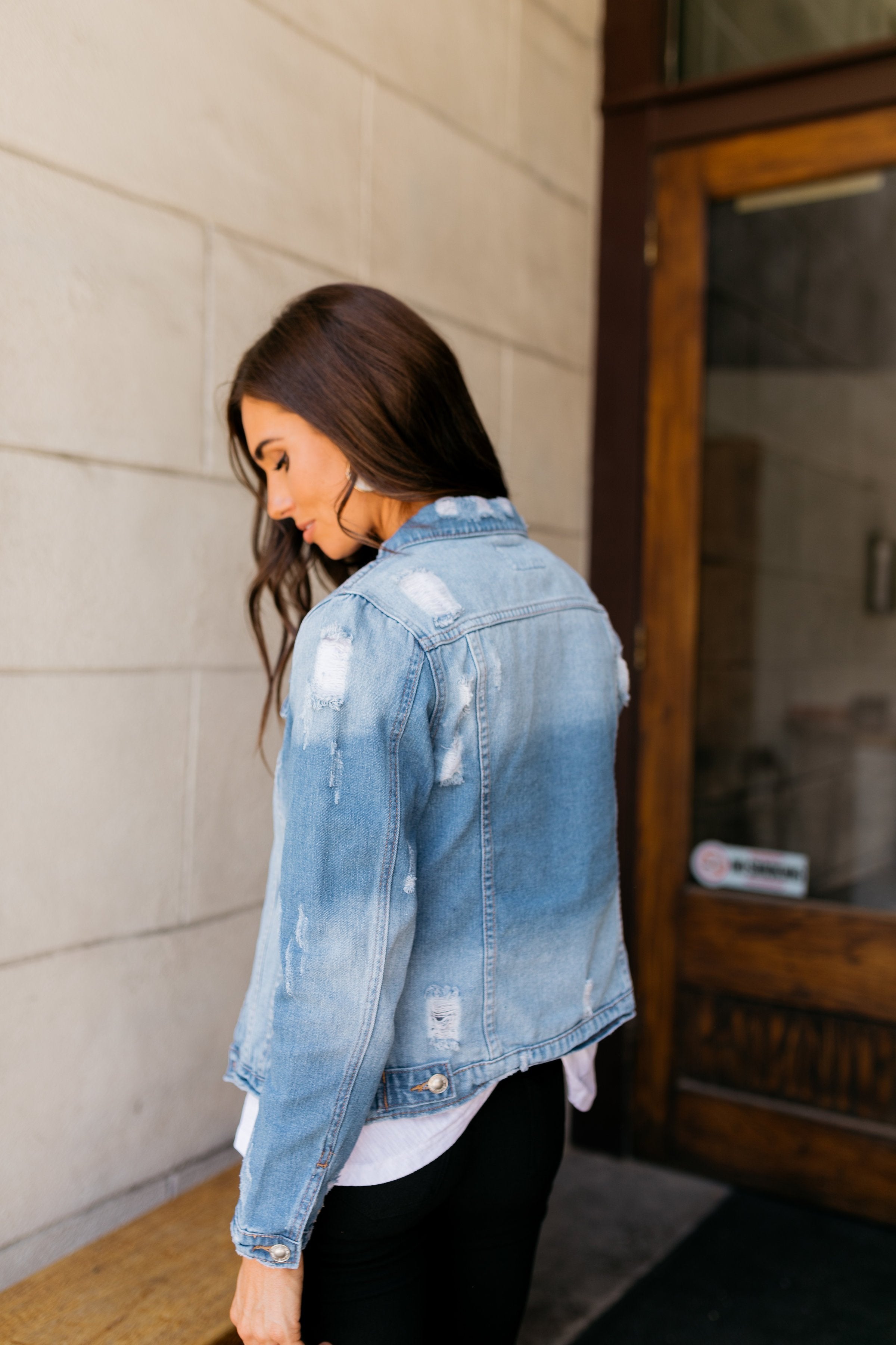 Don't Stress Distressed Denim Jacket
