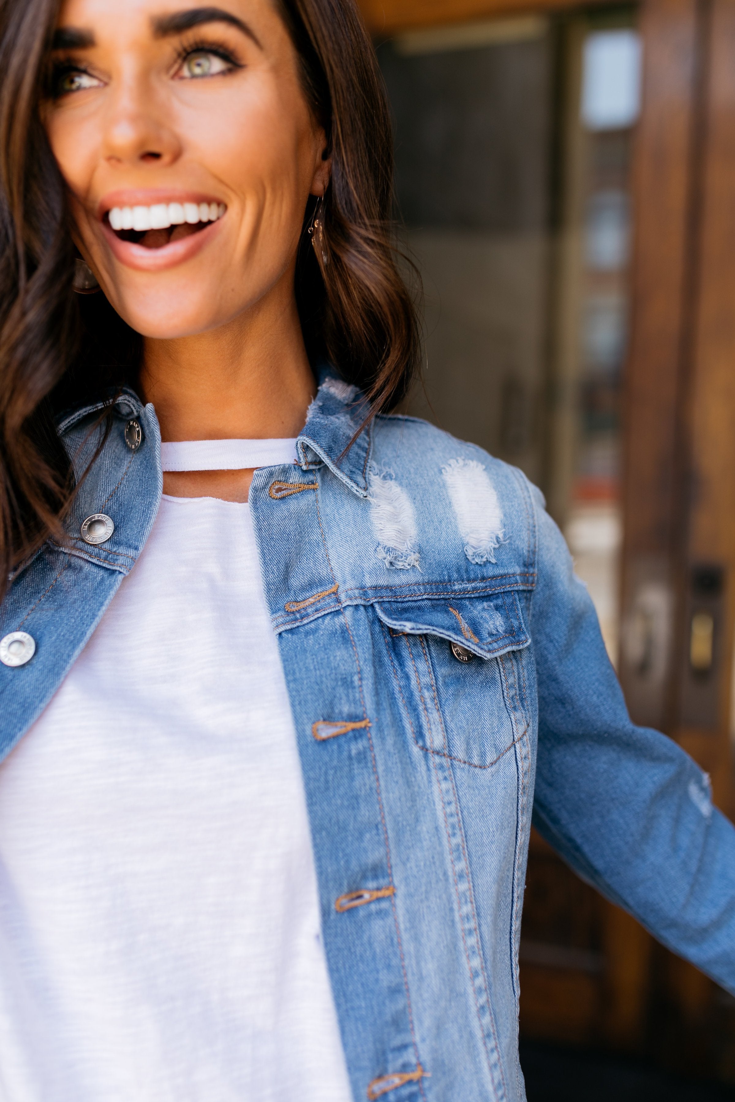 Don't Stress Distressed Denim Jacket