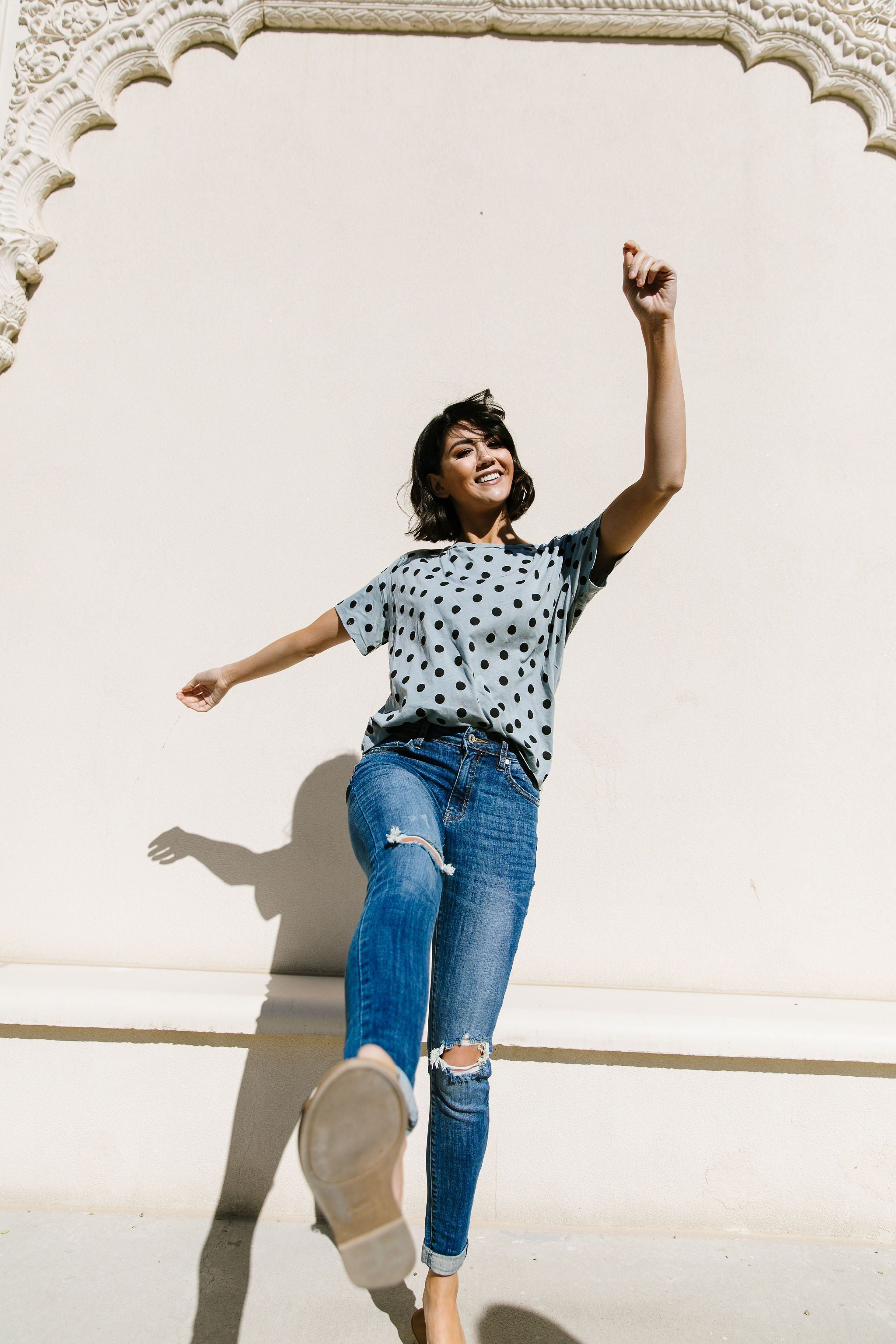 Dot Com Tee In Heather Gray