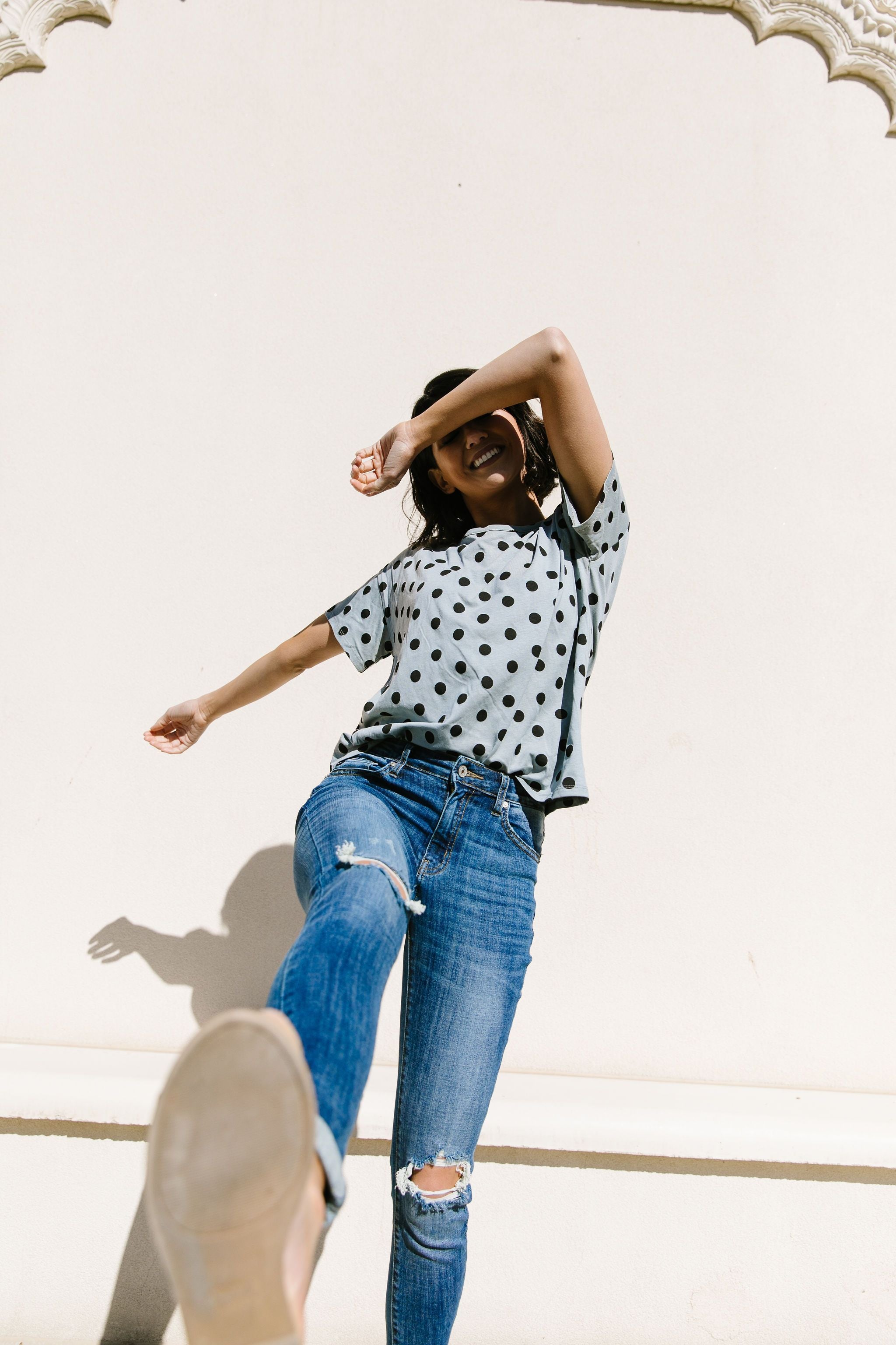 Dot Com Tee In Heather Gray