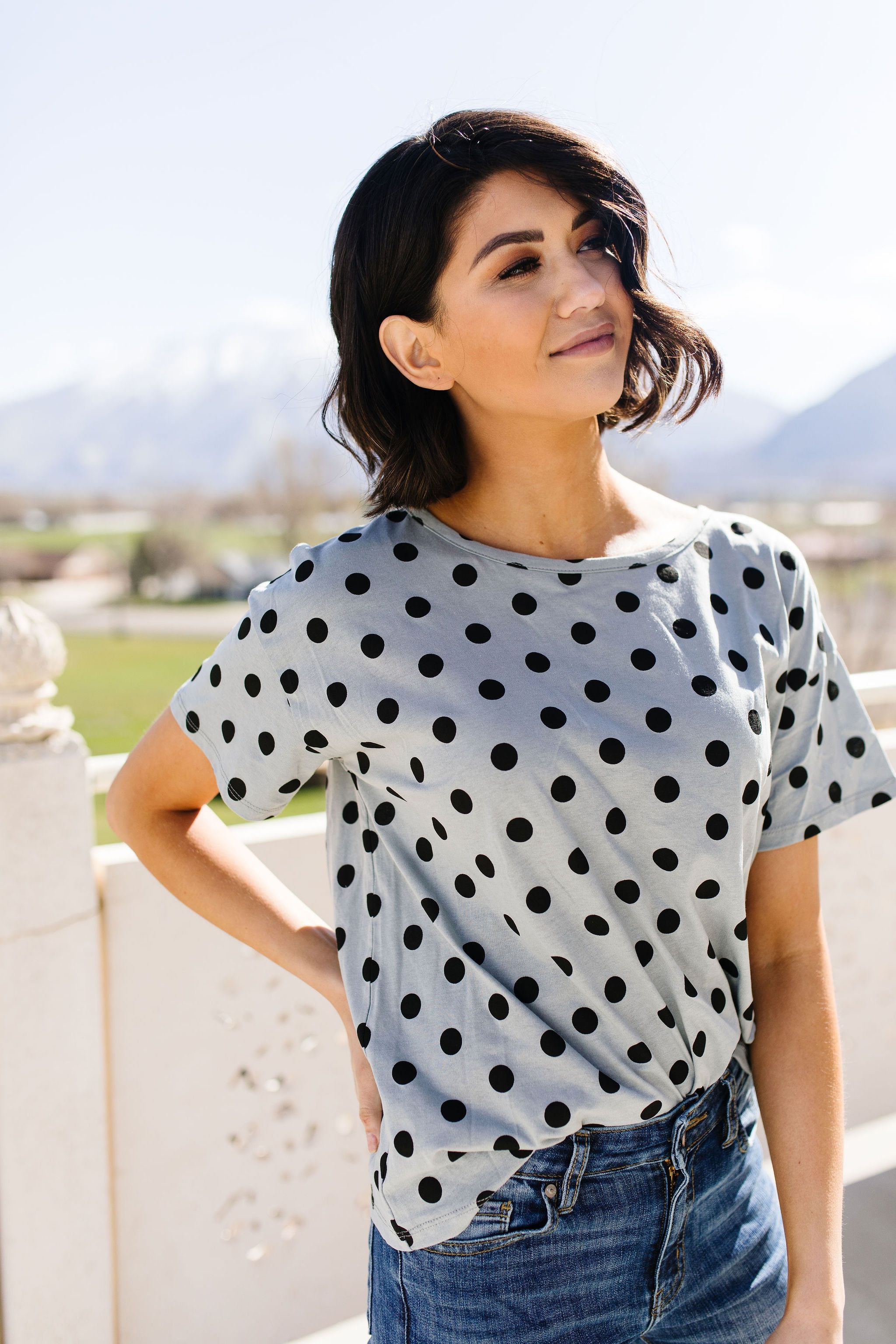 Dot Com Tee In Heather Gray