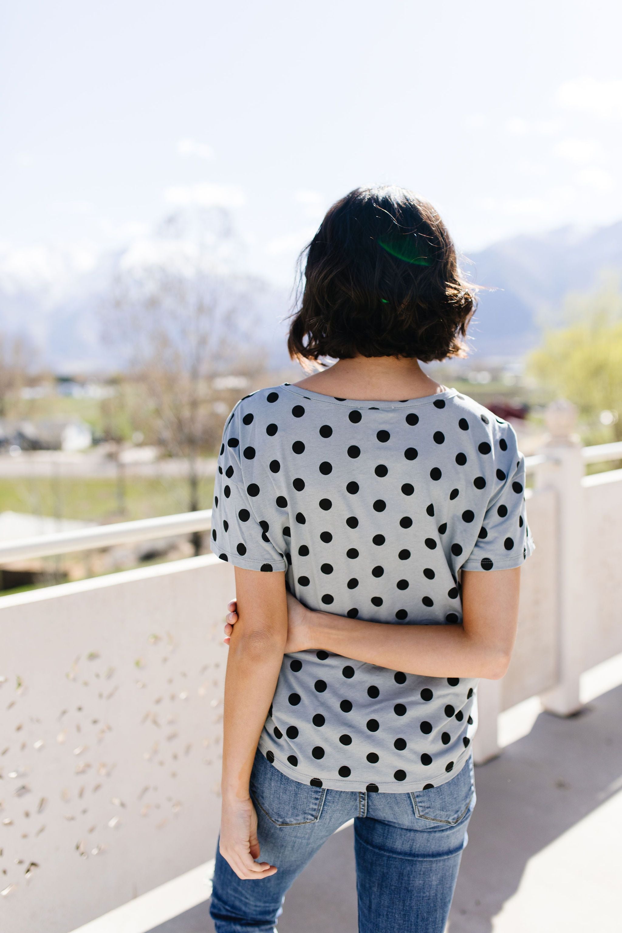 Dot Com Tee In Heather Gray