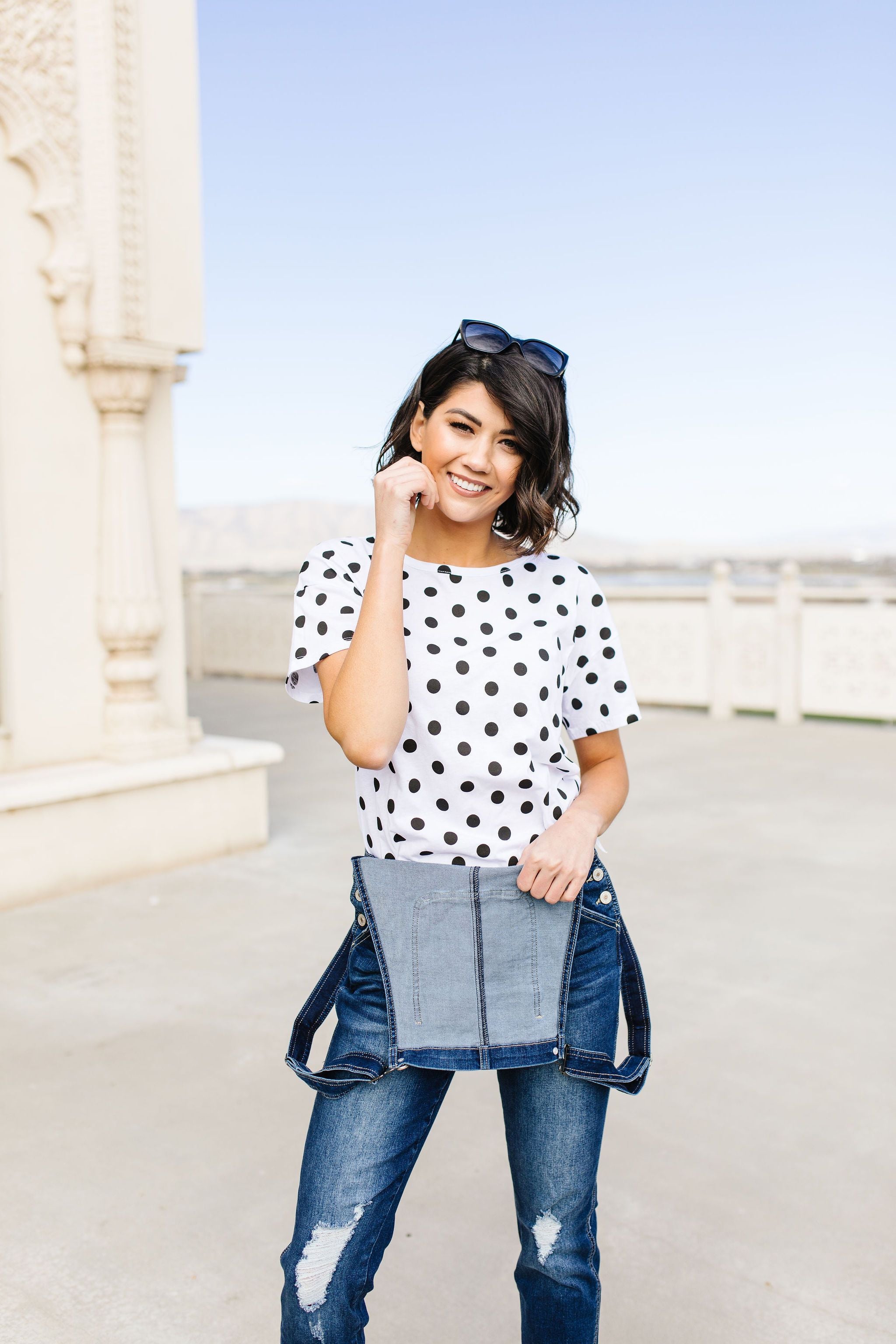 Dot Com Tee In White