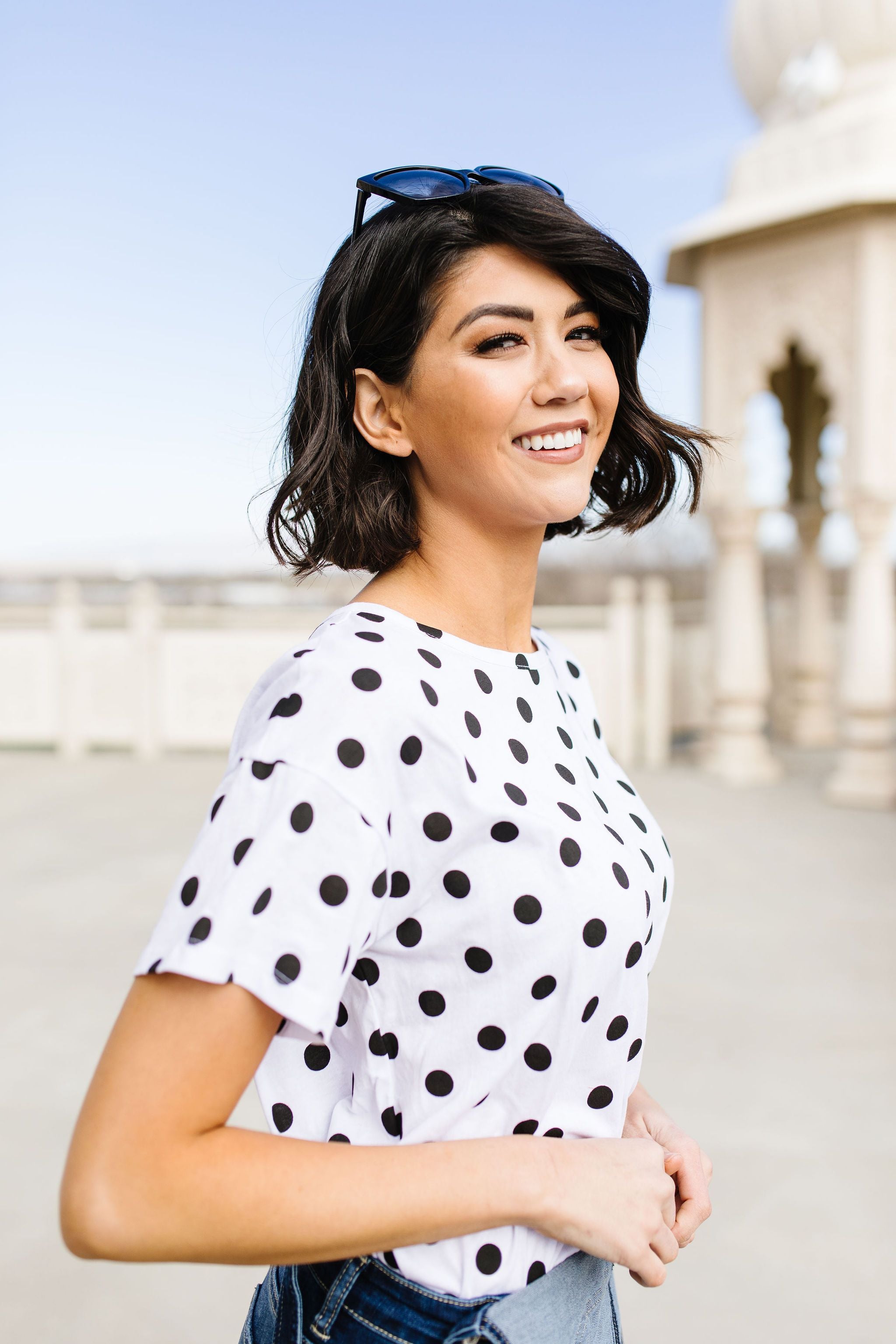 Dot Com Tee In White