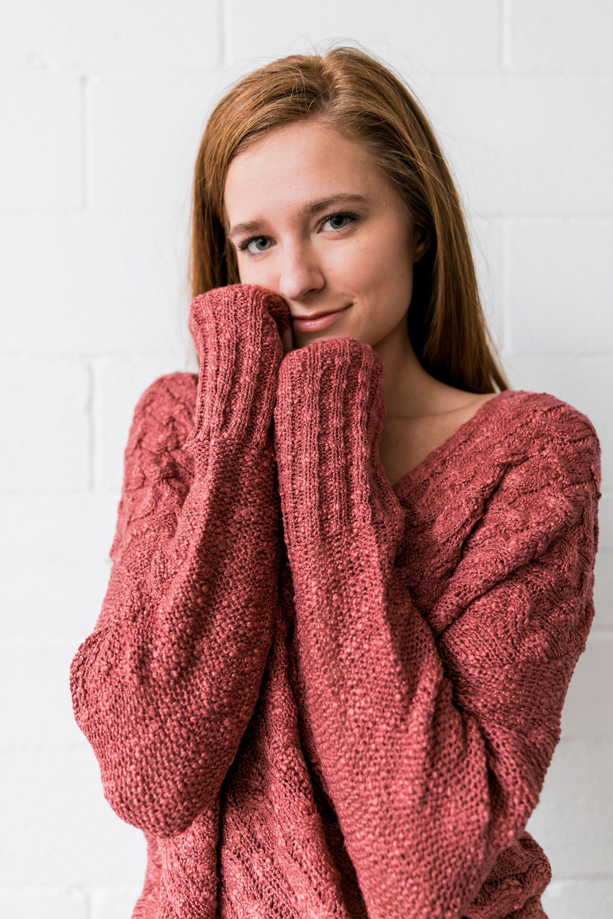 Double Cross Cable Knit Sweater