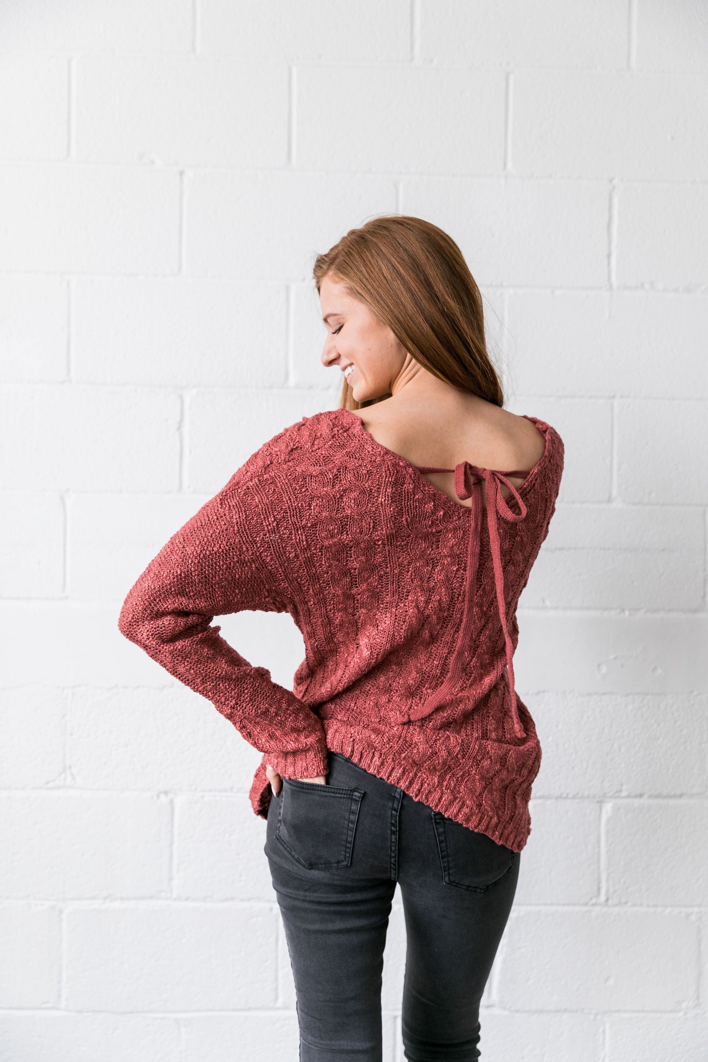 Double Cross Cable Knit Sweater