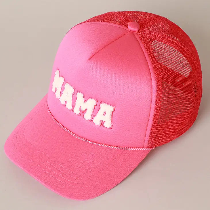 PREORDER: Mama Chenille Letter Patch Trucker Hat in Three Colors