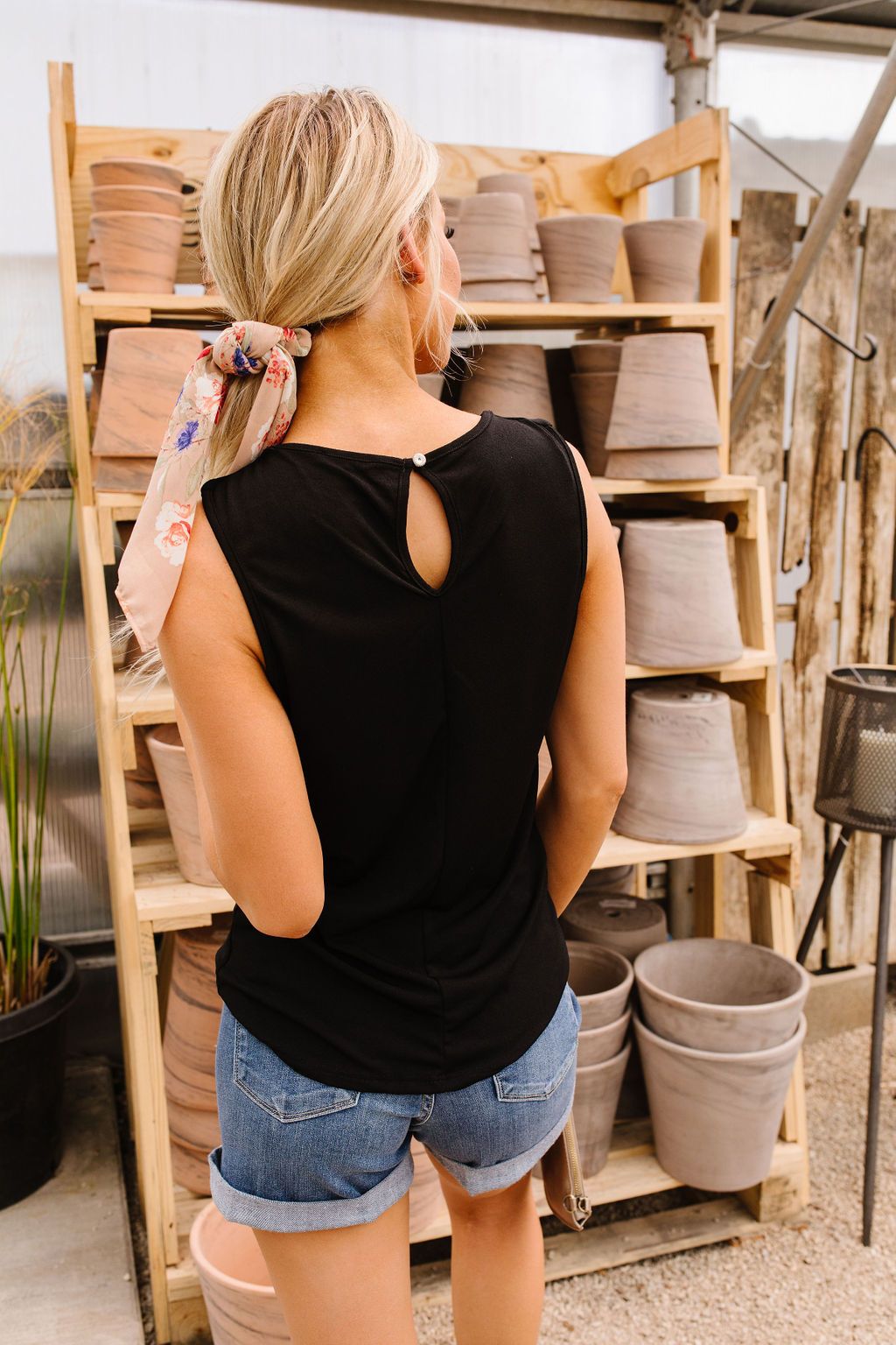 Elaine Elegant Tank In Black