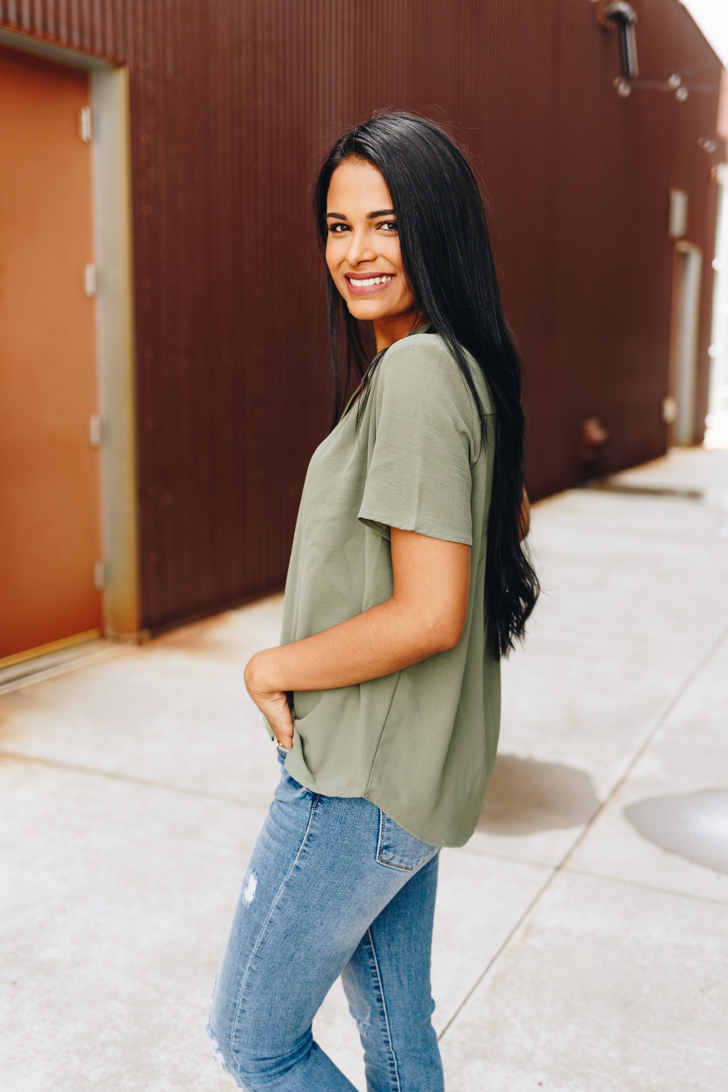 Elegant Olive Blouse