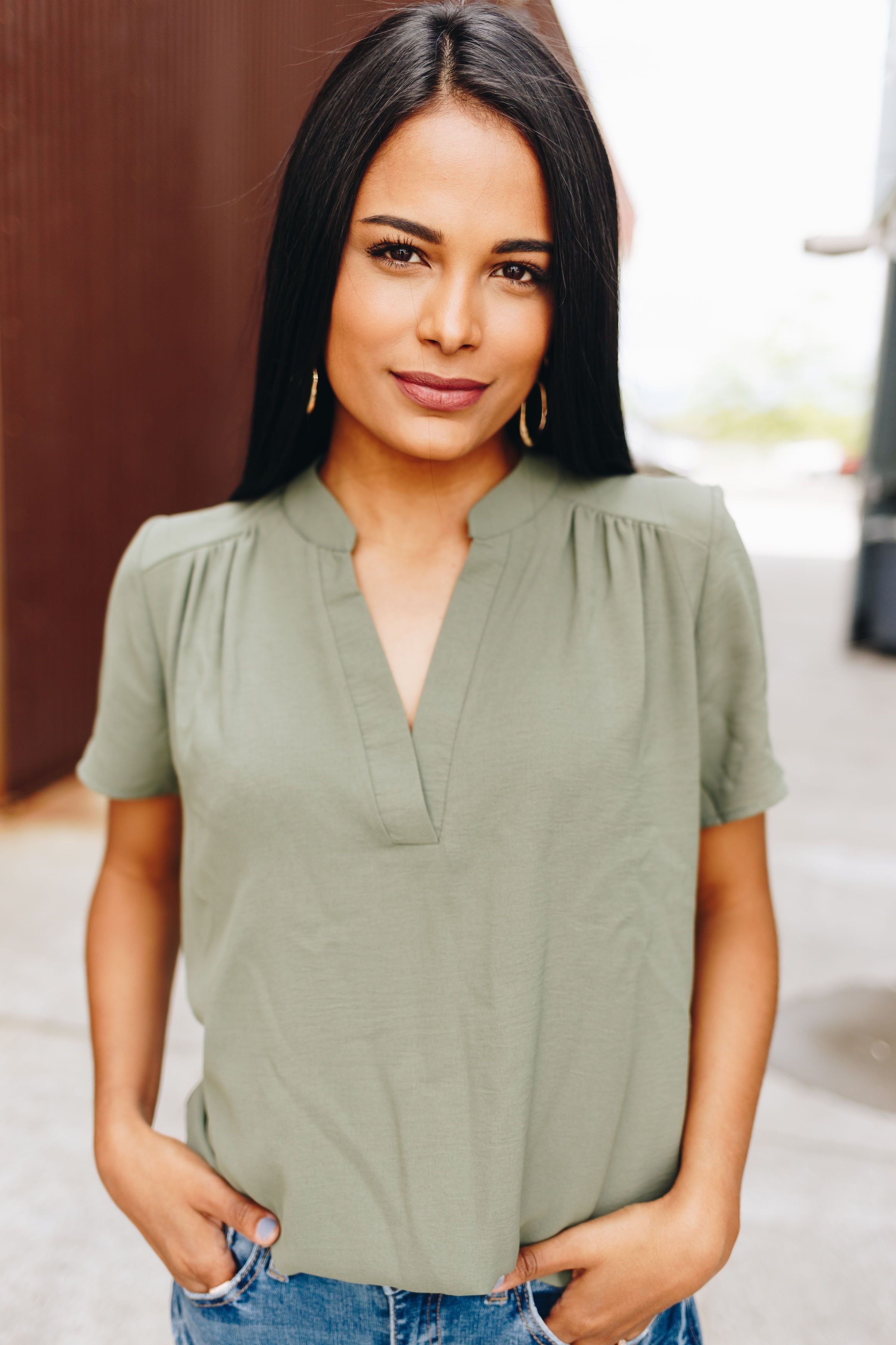 Elegant Olive Blouse