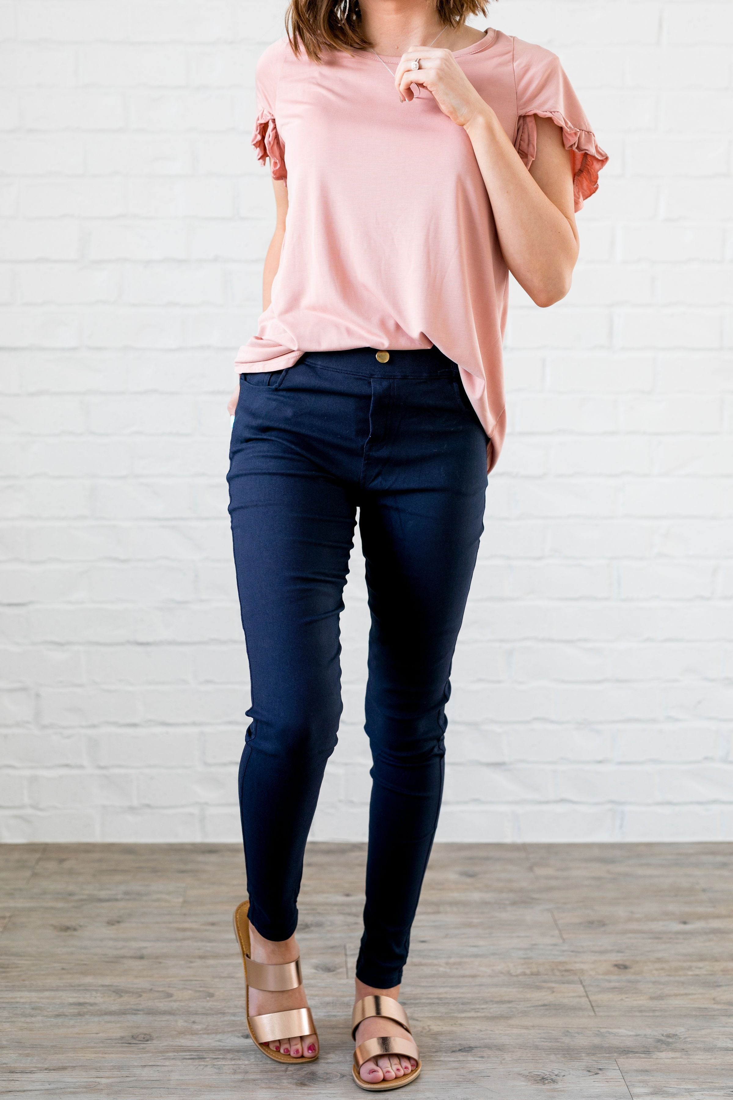 Everyday Colored Jeggings in Navy